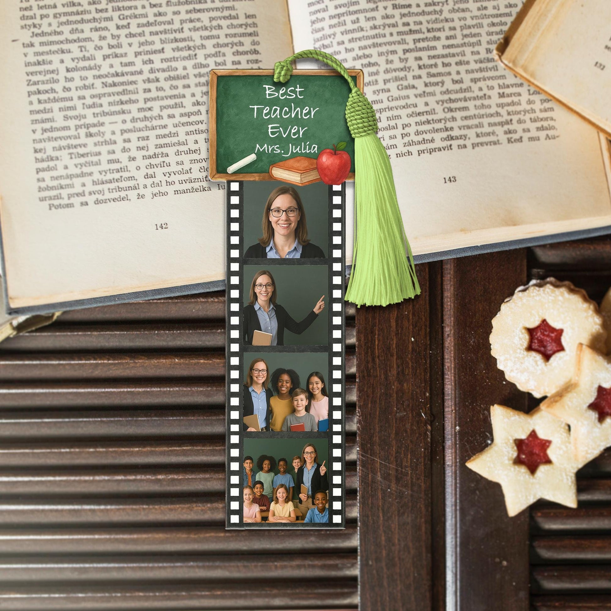 Personalized Teacher Bookmark, Custom Photo Filmstrip Bookmark, Teacher Appreciation Gift, End of Year Gift, Classroom Keepsake