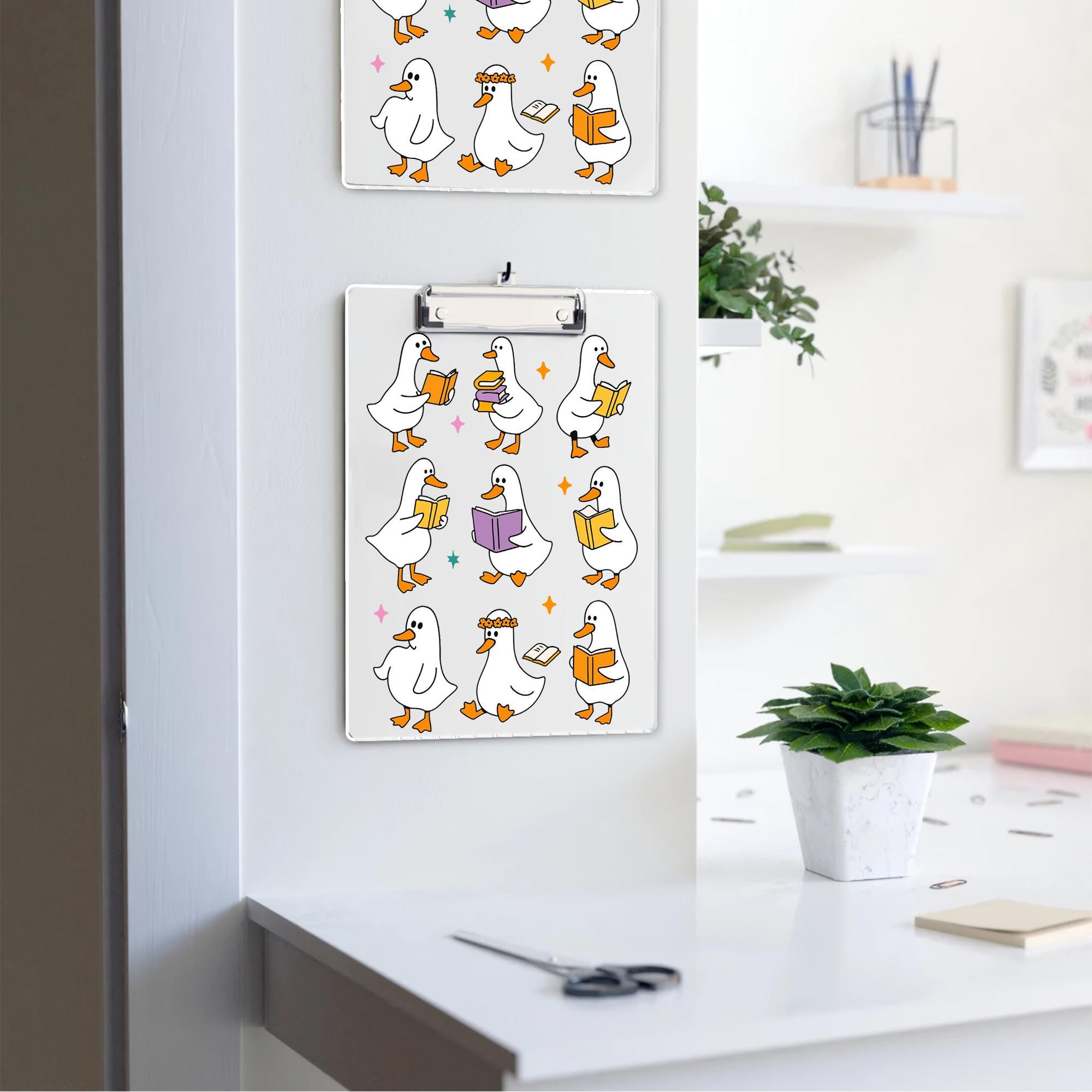 Funny Silly Goose Clipboard, Cute Goose Reading Clipboard, Silly Goose Gift for Teachers, Student Stationery, Kawaii Animal Office Supply