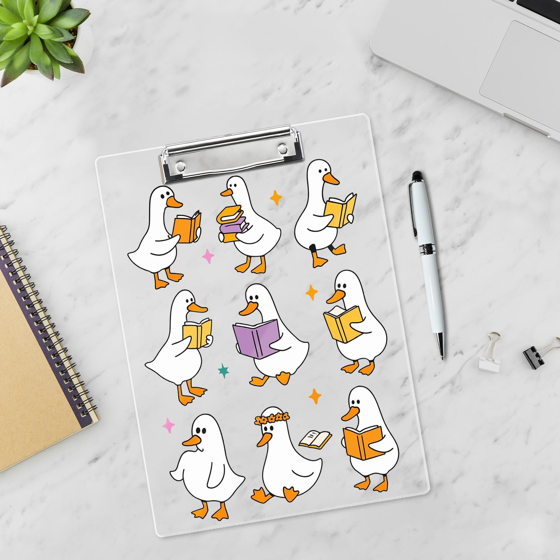 Funny Silly Goose Clipboard, Cute Goose Reading Clipboard, Silly Goose Gift for Teachers, Student Stationery, Kawaii Animal Office Supply