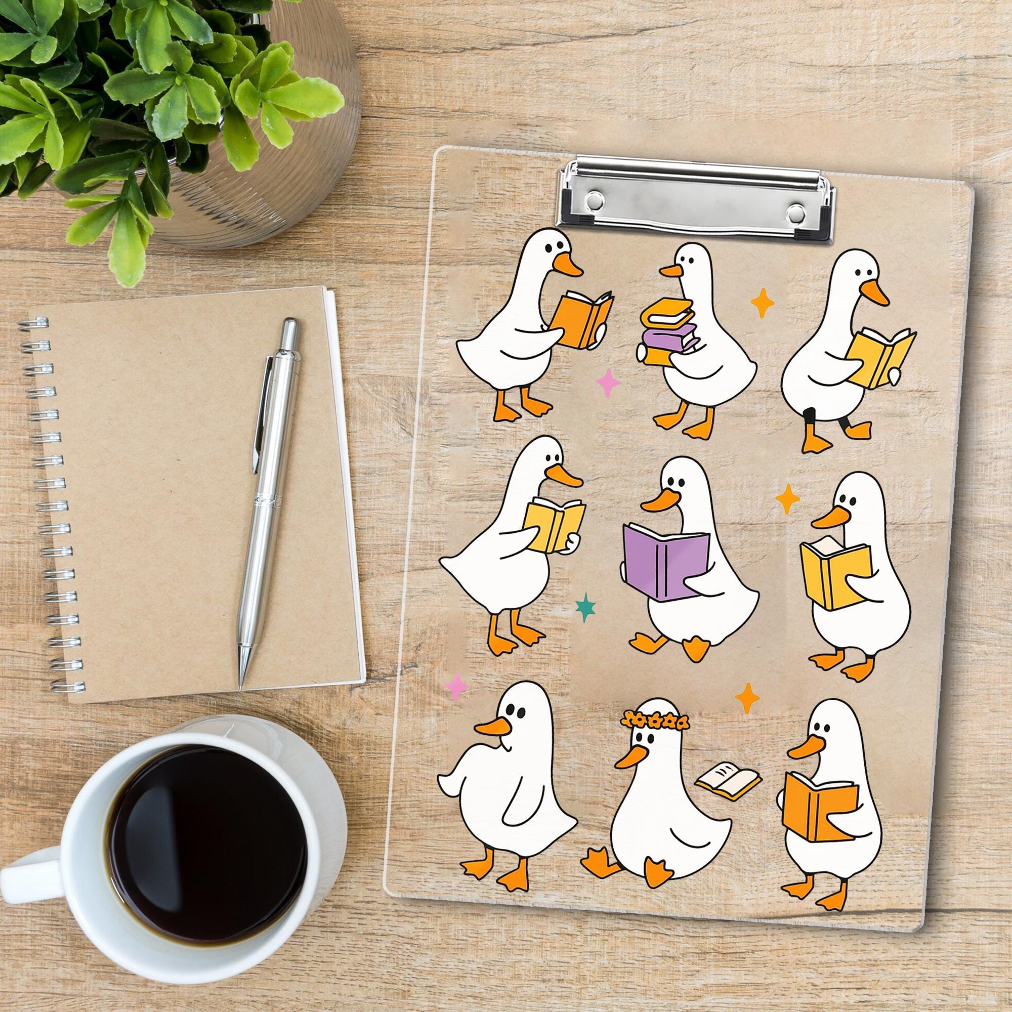 Funny Silly Goose Clipboard, Cute Goose Reading Clipboard, Silly Goose Gift for Teachers, Student Stationery, Kawaii Animal Office Supply