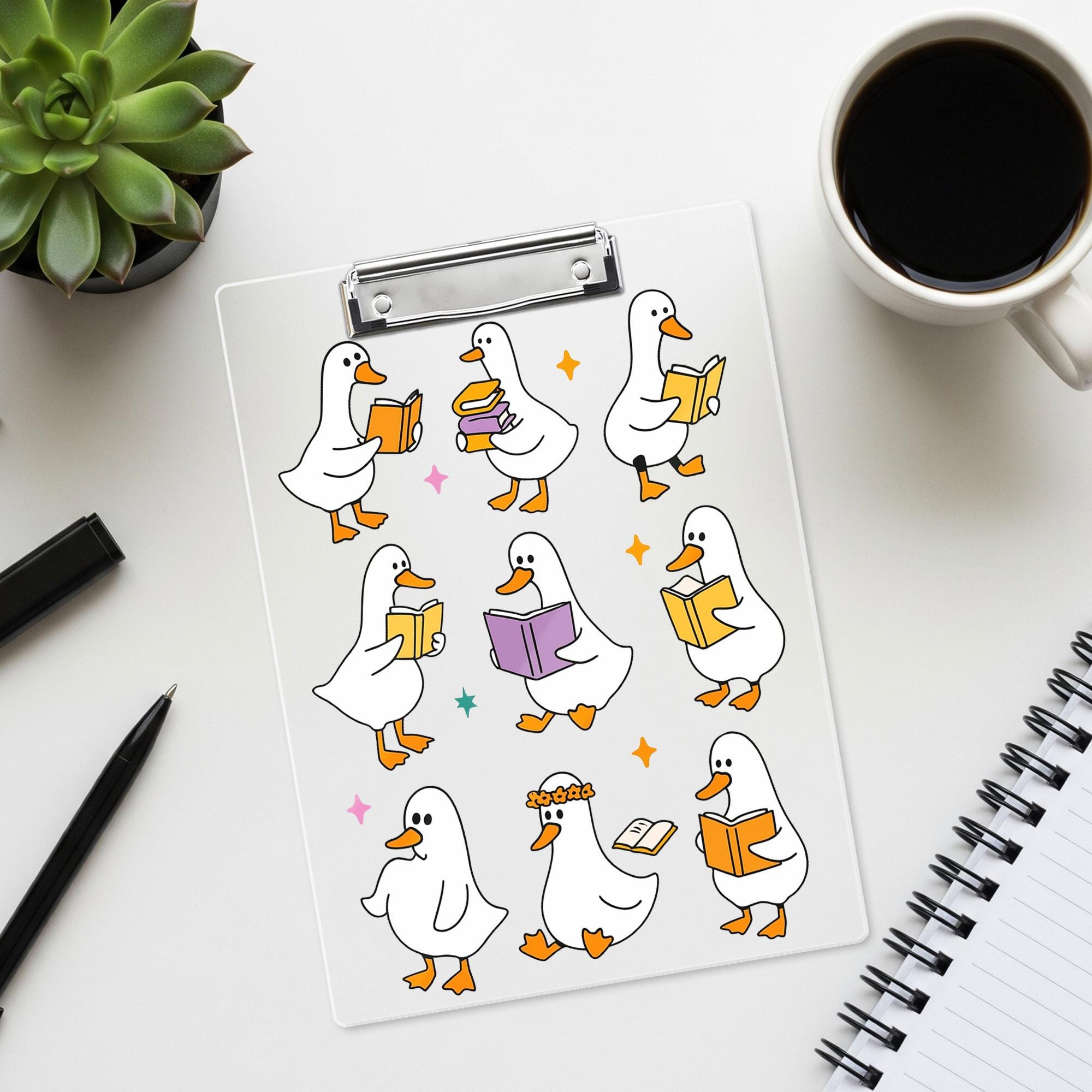 Funny Silly Goose Clipboard, Cute Goose Reading Clipboard, Silly Goose Gift for Teachers, Student Stationery, Kawaii Animal Office Supply
