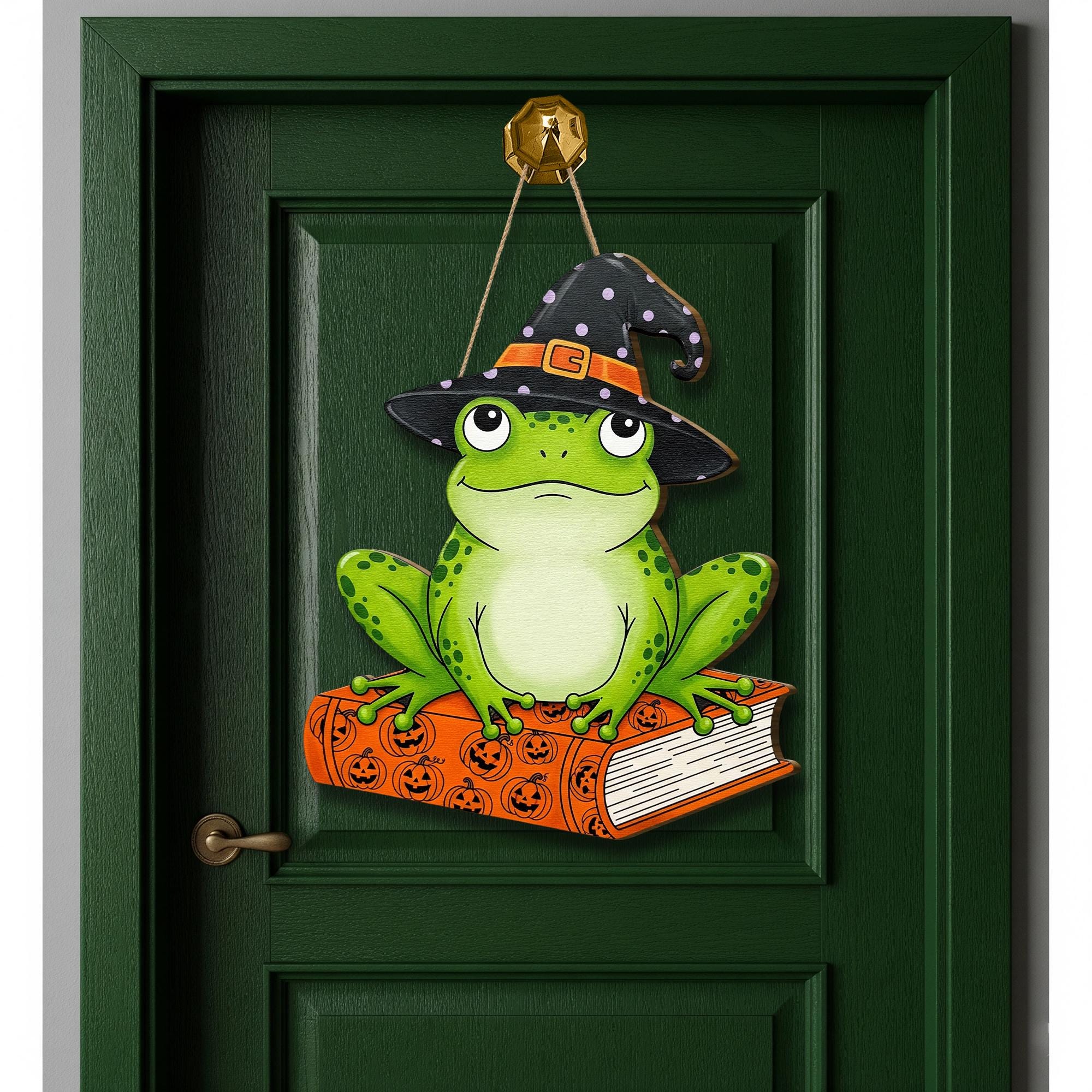Halloween Frog Door Hanger, Witchy Frog Decor, Spooky Season Wall Art, Cute Fall Tiered Tray Sign, Magical Frog Lover Gift