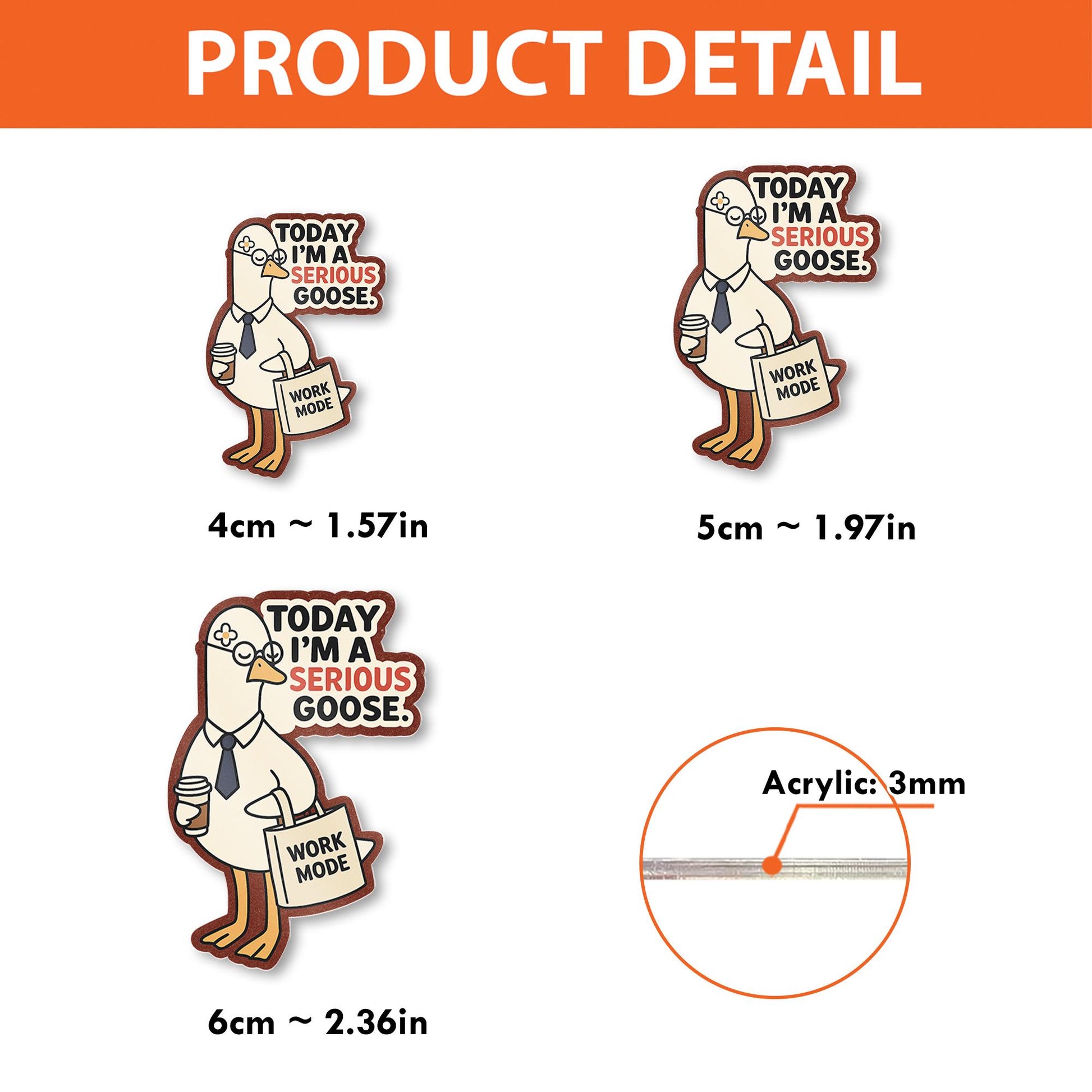 Funny Goose Badge Reel - “Today I’m a Serious Goose” Work Mode ID Holder | Cute Retractable Clip for Nurses, Teachers, Office Staff