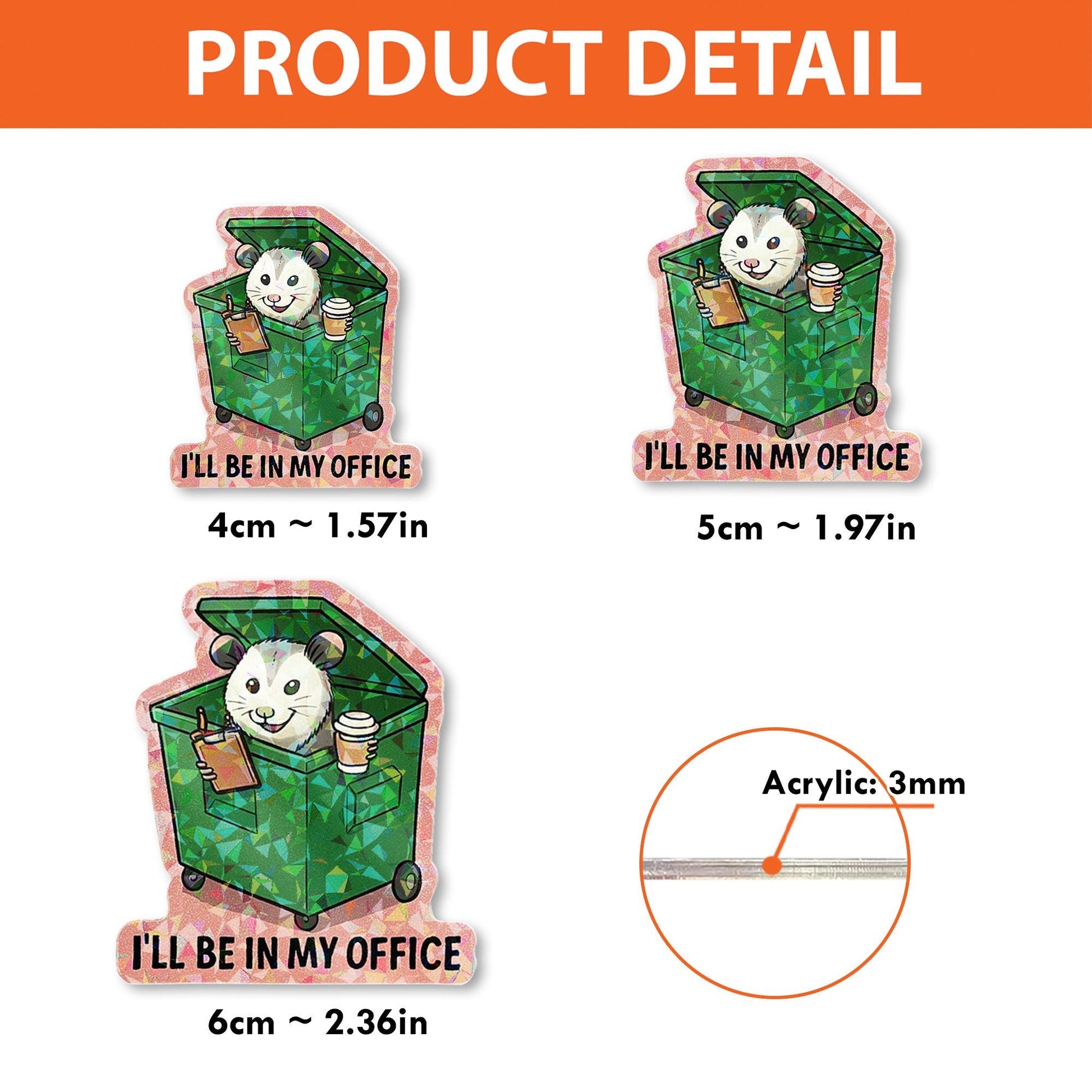 Funny Opossum Badge Reel - "I'll Be in My Office" Dumpster ID Holder | Cute Retractable Clip for Nurses, Teachers, and Office Staff