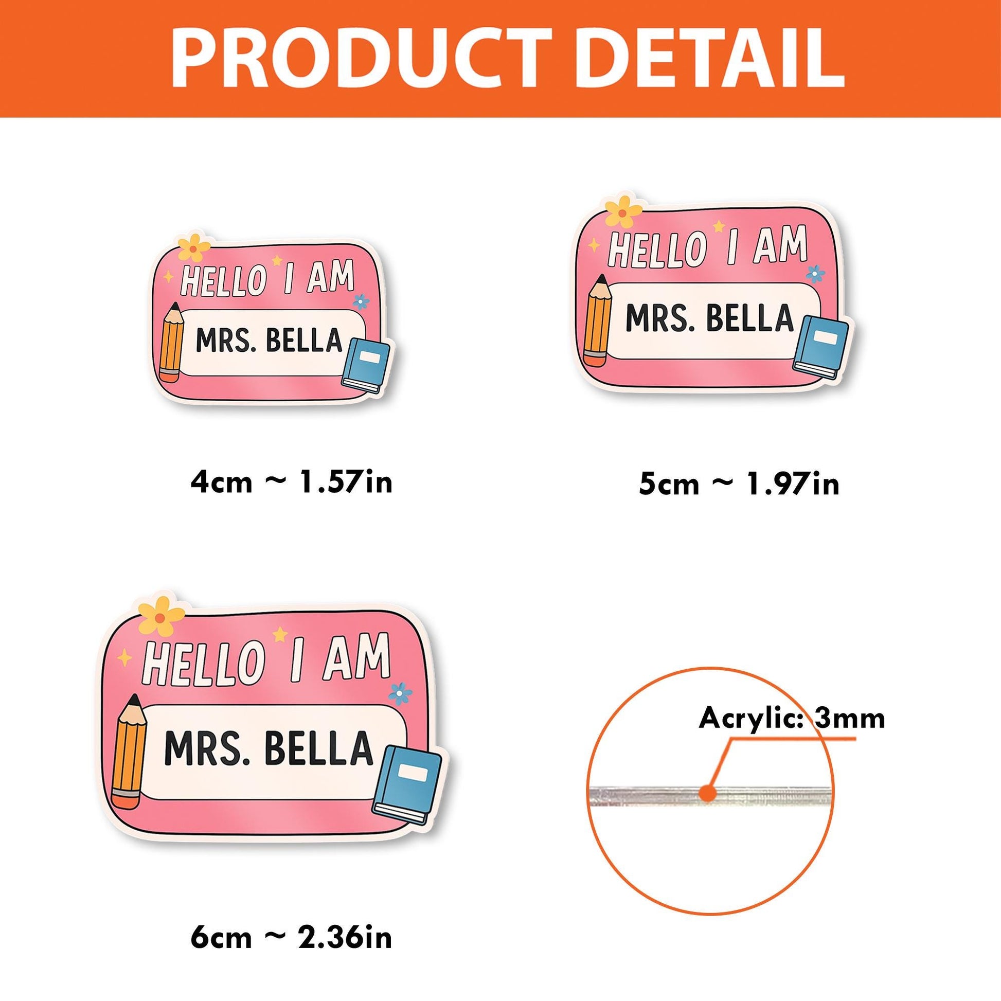 Personalized “Hello I Am” Badge Reel – Cute Retractable ID Holder for Teachers, Nurses & Office Professionals