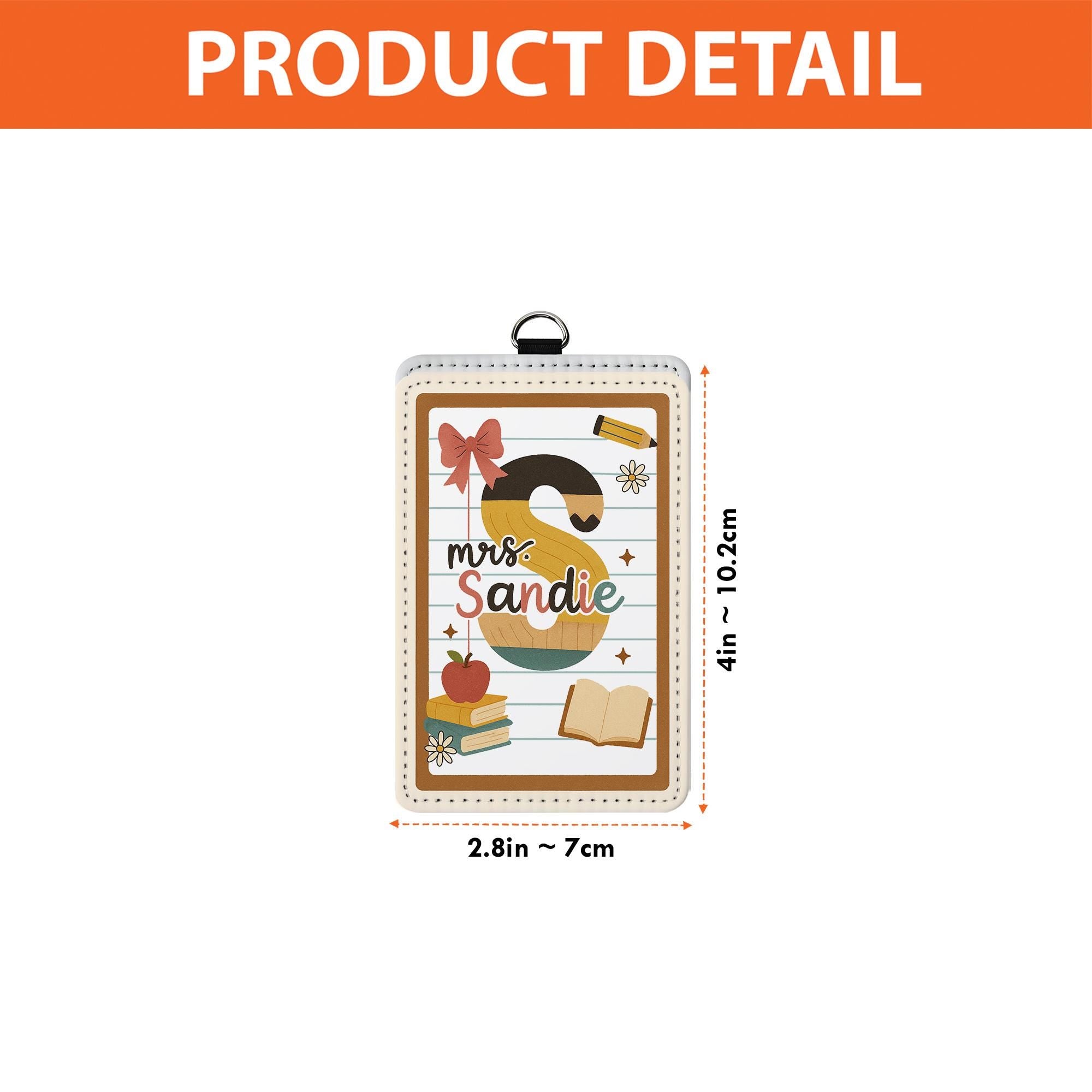 Personalized Teacher ID Badge Holder | Retro Alphabet Name Tag for Teachers, Educators | Cute Back to School Lanyard Classroom Accessory
