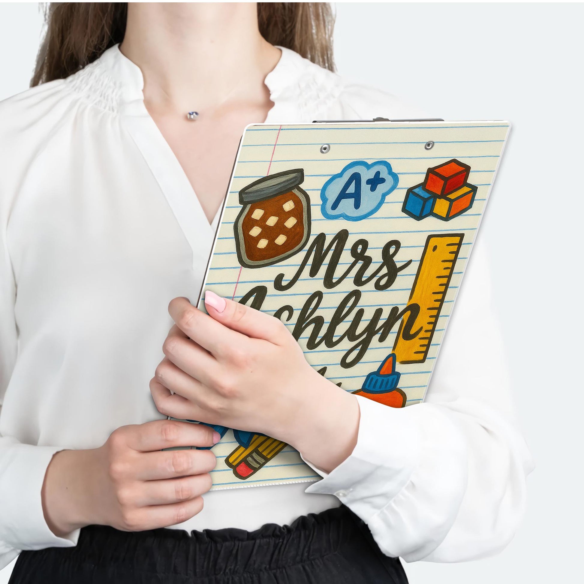 Personalized Teacher Clipboard, Custom Name School Clipboard, Cute Classroom Gift for Teachers, Back to School Teacher Supplies