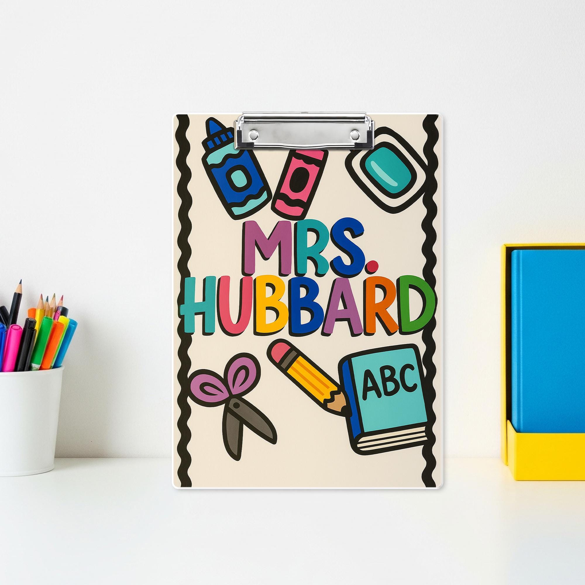 Custom Teacher Clipboard, Personalized Name Clipboard for School, Cute Back to School Gift, Teacher Supplies, Classroom Accessory