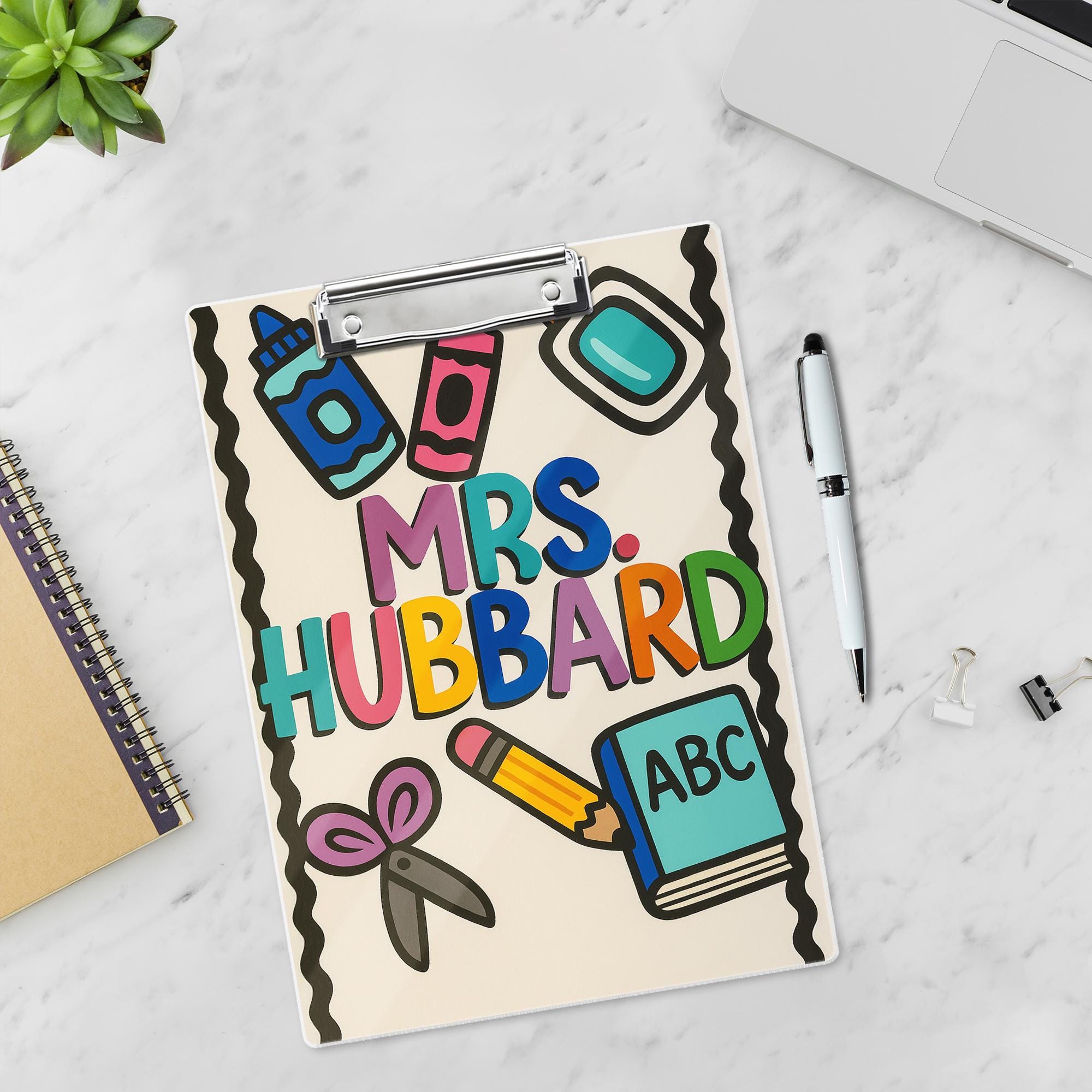 Custom Teacher Clipboard, Personalized Name Clipboard for School, Cute Back to School Gift, Teacher Supplies, Classroom Accessory