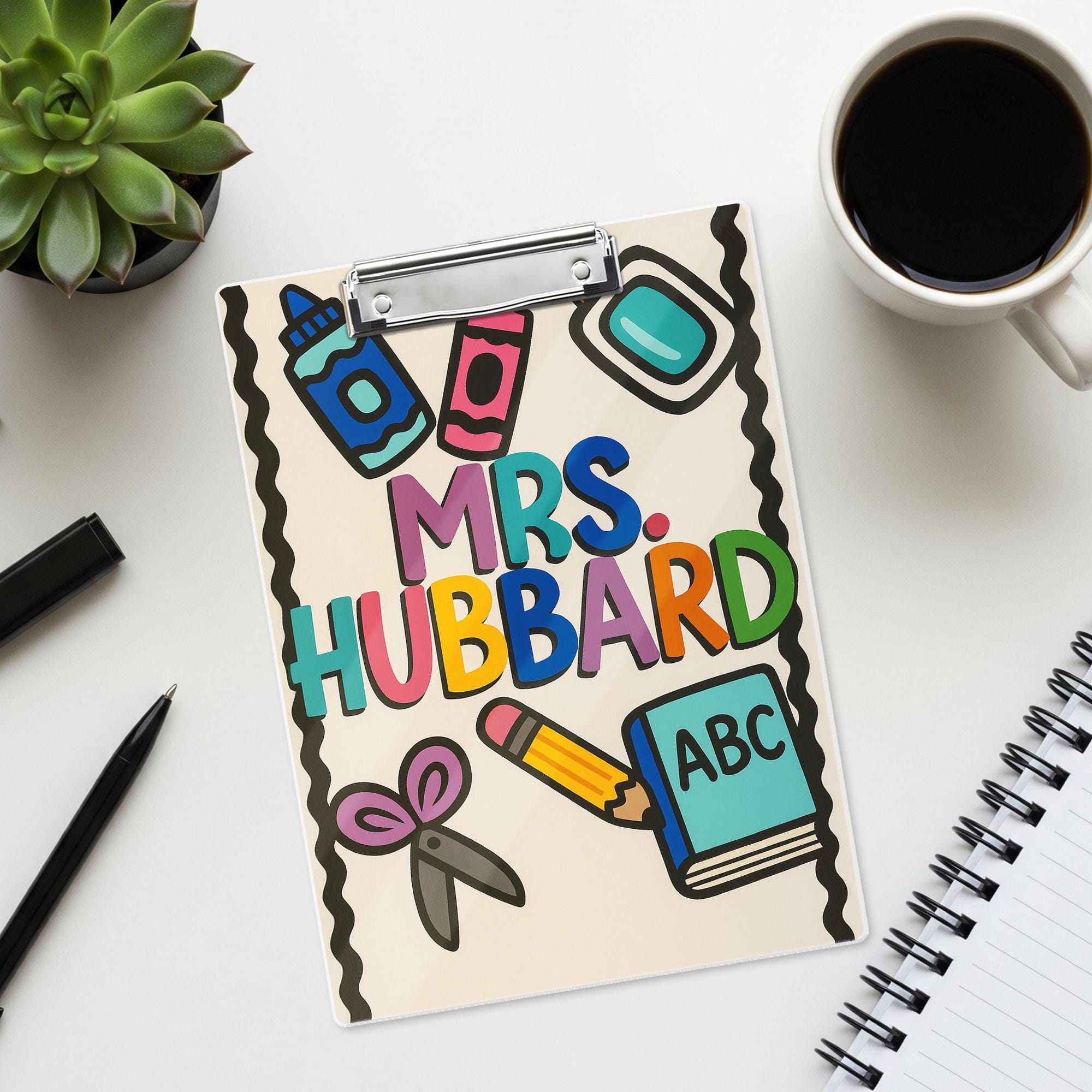 Custom Teacher Clipboard, Personalized Name Clipboard for School, Cute Back to School Gift, Teacher Supplies, Classroom Accessory