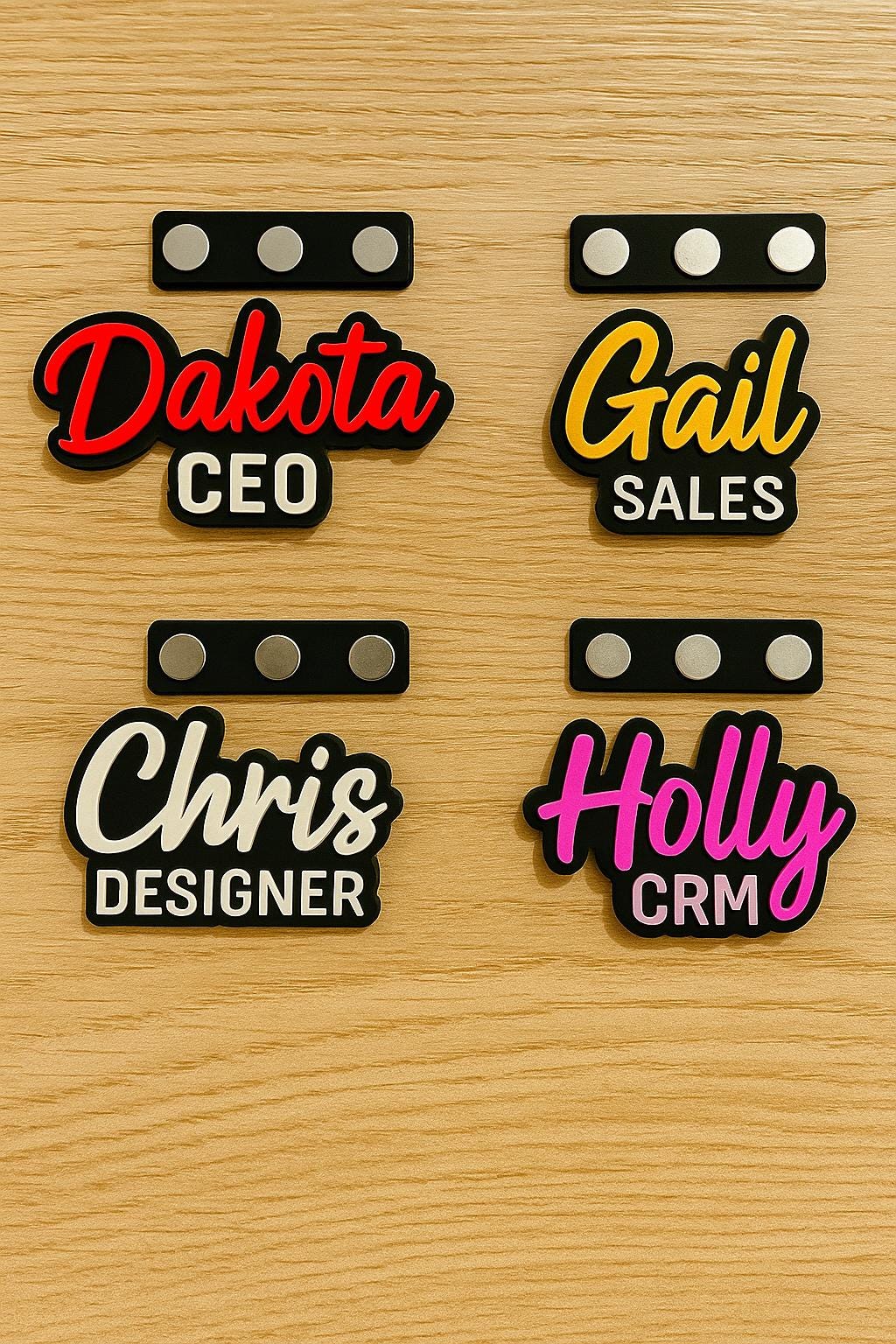 Custom Magnetic Name Tag with Title,Personalized Bold Desk or Badge Sign,Reusable Work ID Tag for Office, Events, and Teams,2 layer Magnetic