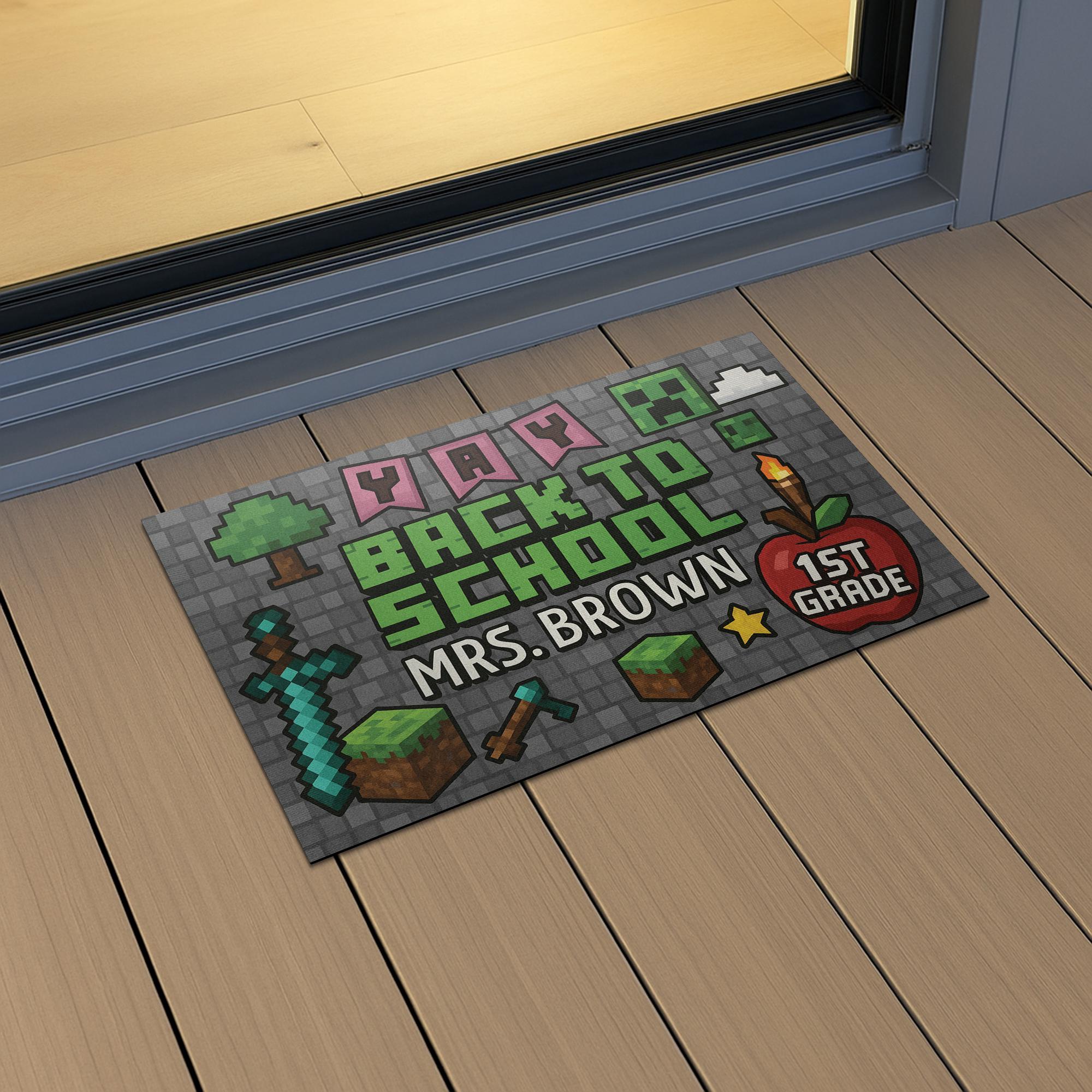 Personalized Teacher Gamer Doormat, Back to School Welcome Mat, Custom Classroom Decor, Video Game Gift for First Day of School