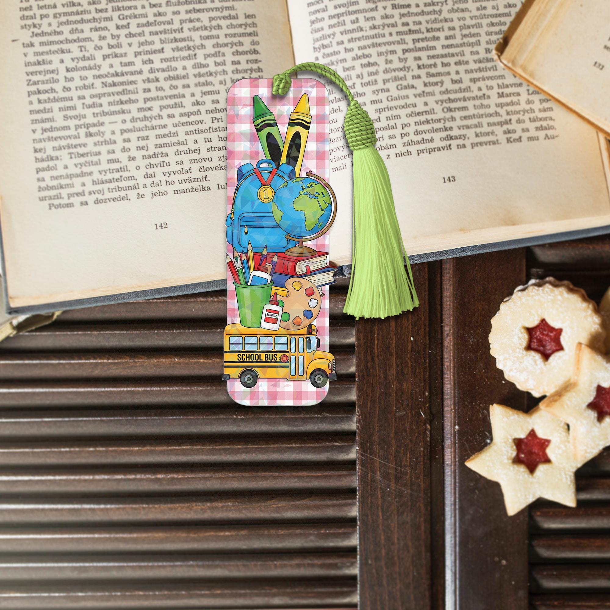 Cute Teacher Bookmark, Back to School Gift for Book Lovers, School Supplies Design, Tassel Bookmark, Classroom Reading Accessory