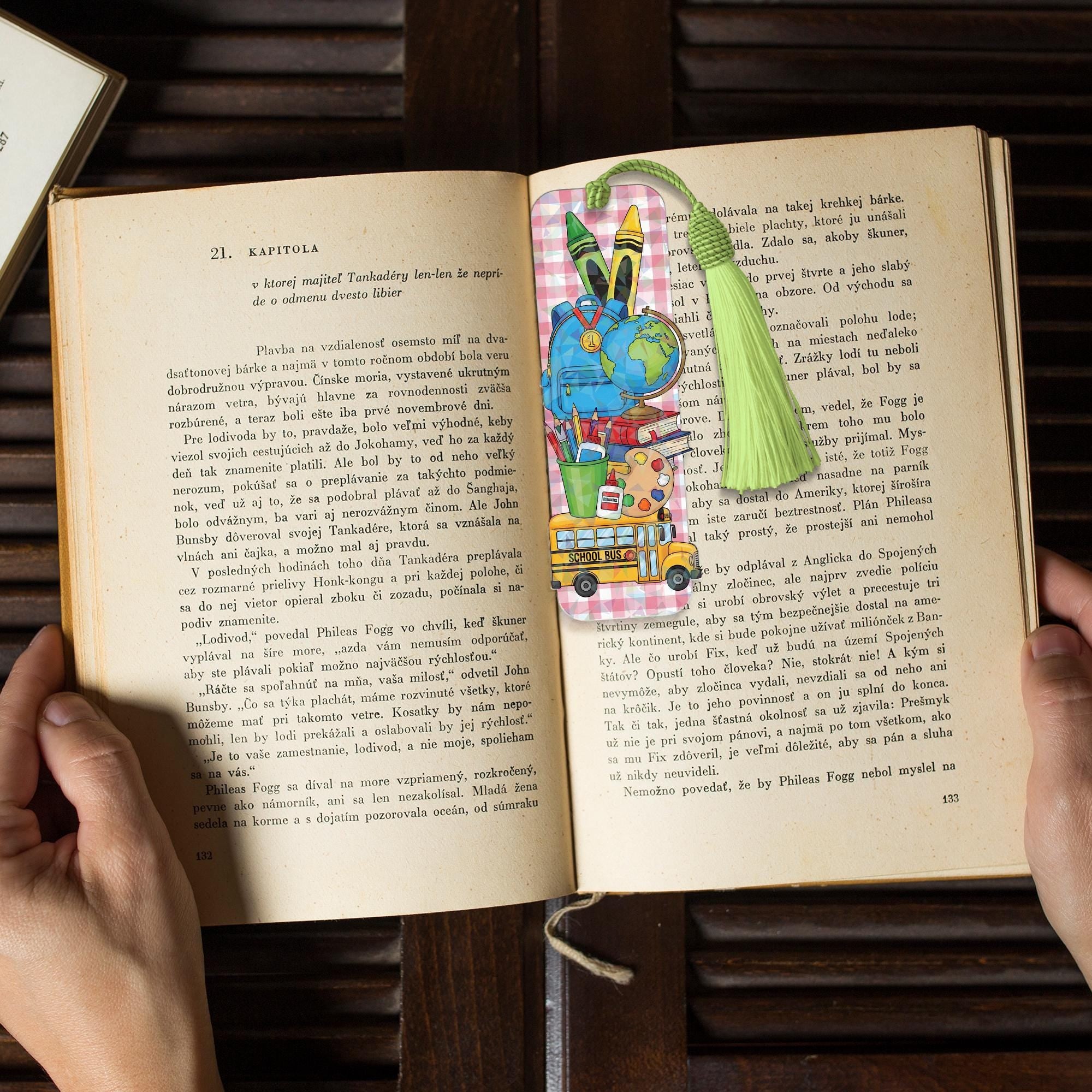 Cute Teacher Bookmark, Back to School Gift for Book Lovers, School Supplies Design, Tassel Bookmark, Classroom Reading Accessory