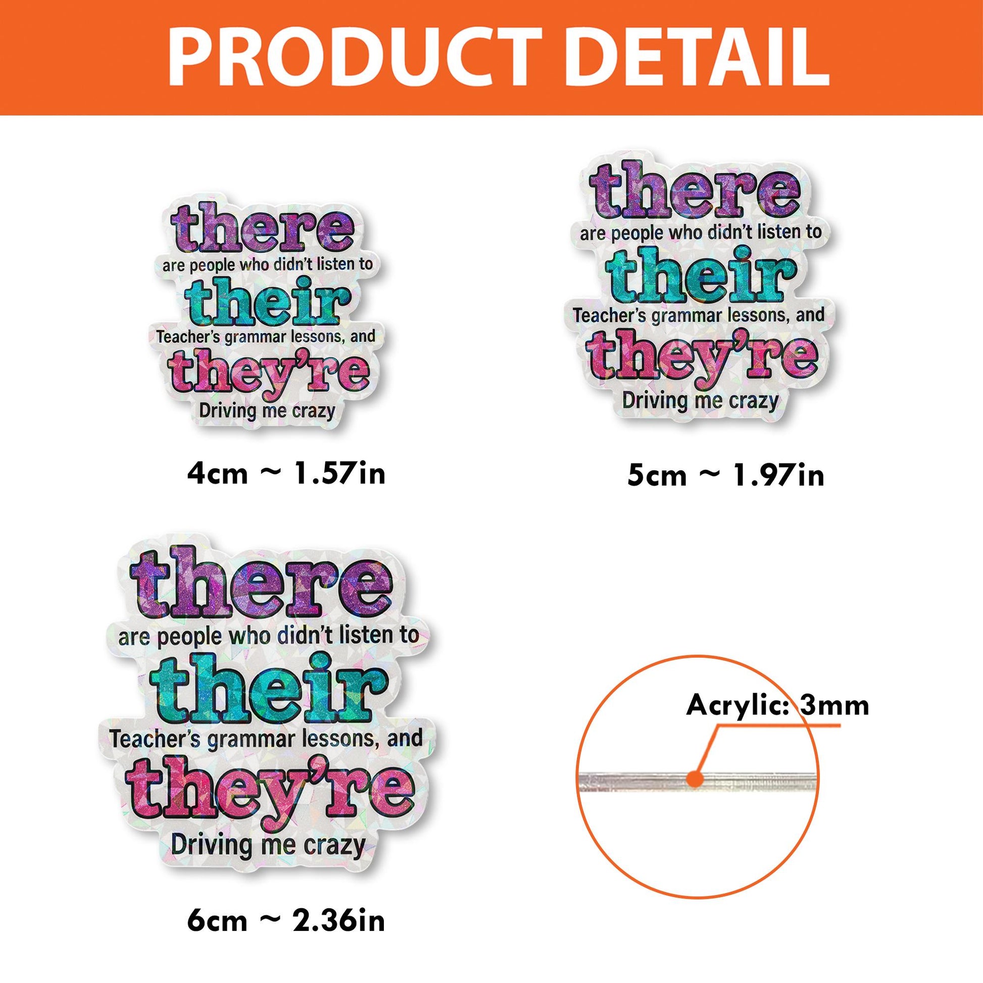 Funny Grammar Teacher Badge Reel, There Their They're ID Clip, English Teacher Gift, Retractable Work Badge, Language Humor Reel