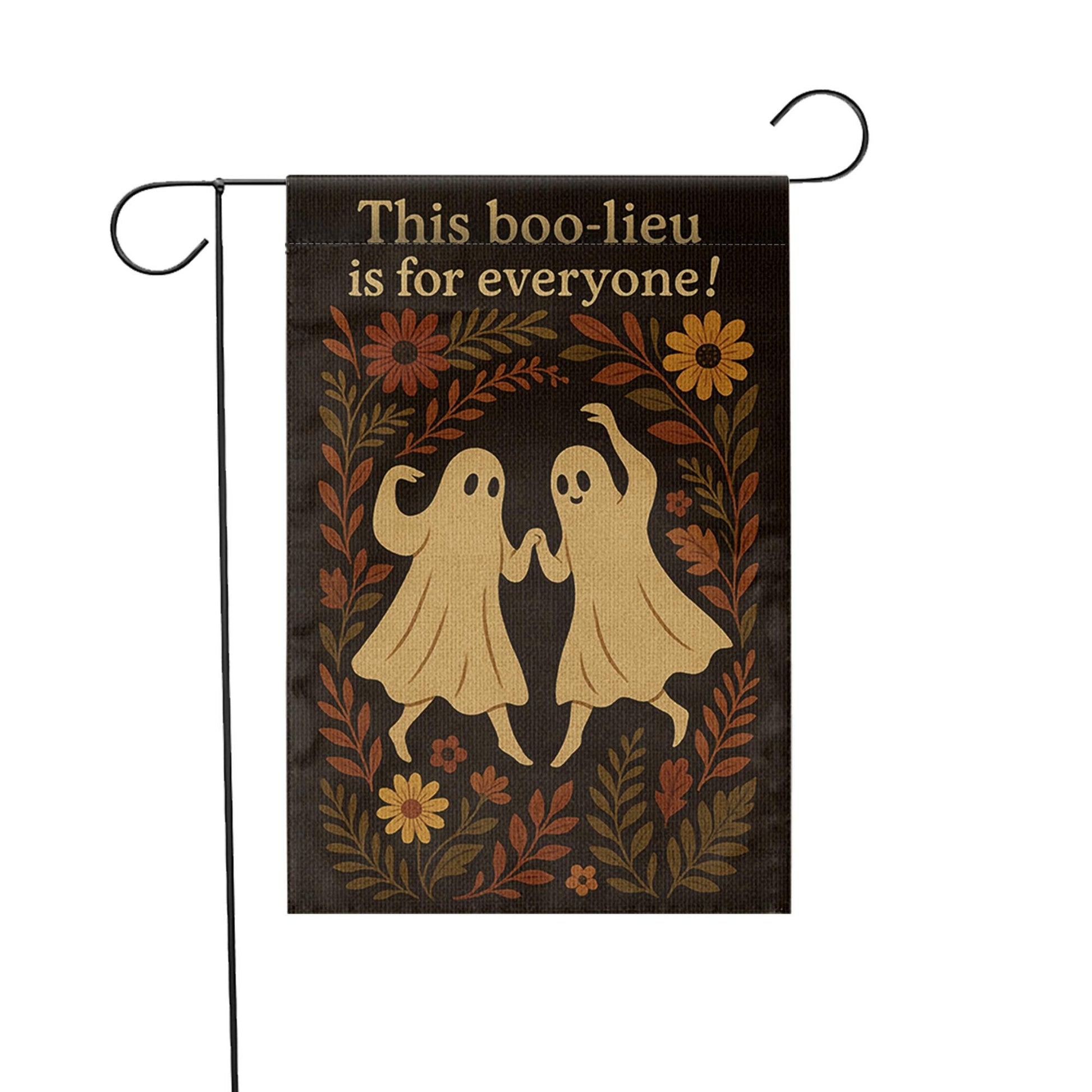 This Boo-lieu Is for Everyone Garden Flag, Inclusive Ghost Halloween Yard Decor, Cute Spooky Fall Outdoor Flag, Autumn Porch Sign