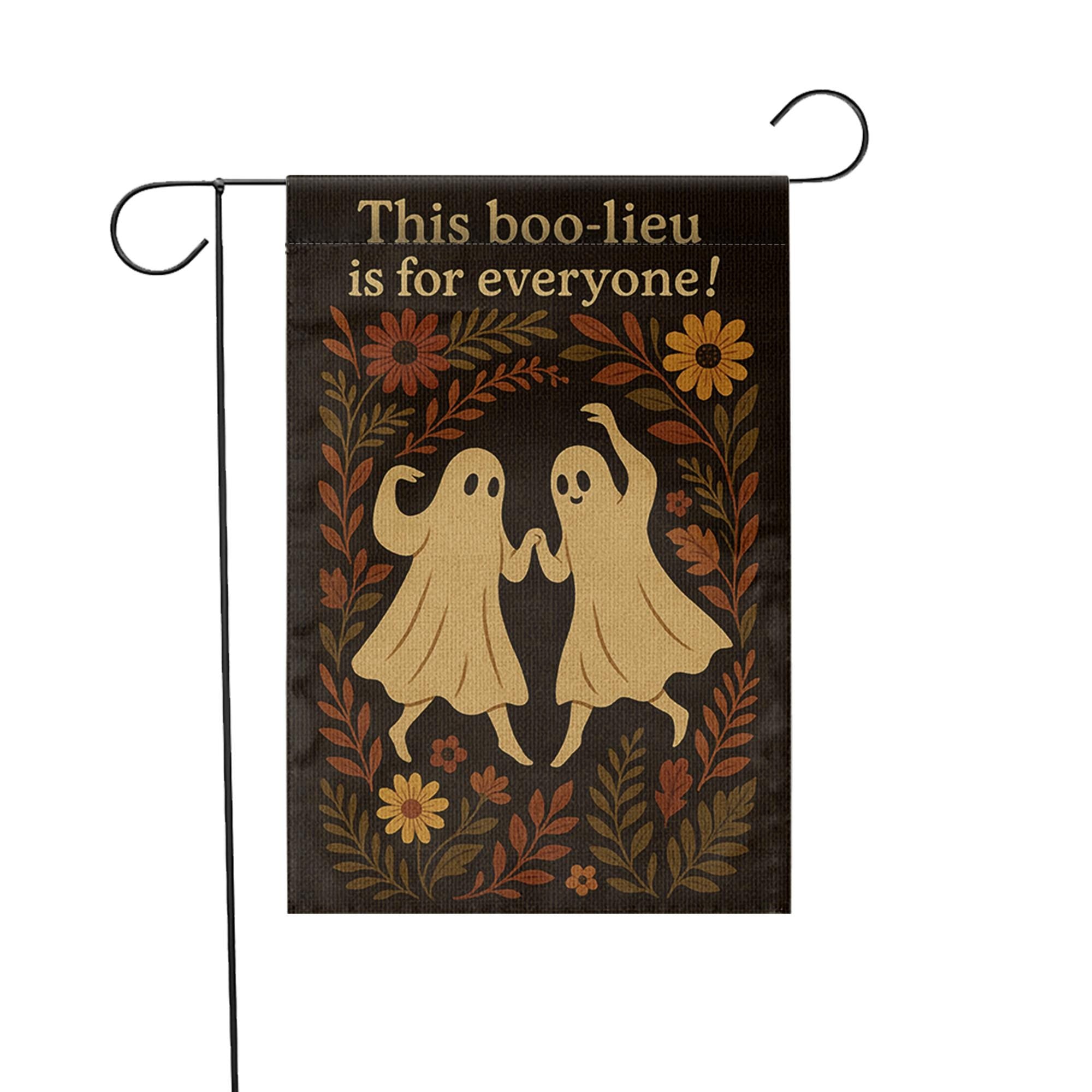 This Boo-lieu Is for Everyone Garden Flag, Inclusive Ghost Halloween Yard Decor, Cute Spooky Fall Outdoor Flag, Autumn Porch Sign