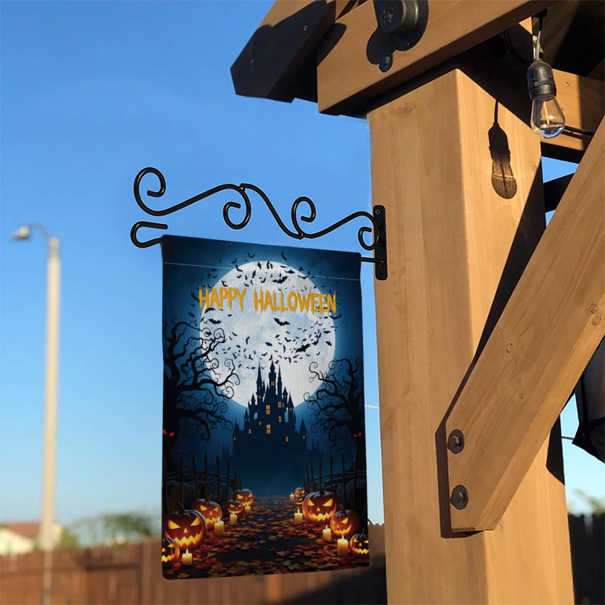 Happy Halloween Garden Flag | Haunted Castle Yard Decor | Spooky Pumpkin Outdoor Sign | Scary Fall Porch Decoration