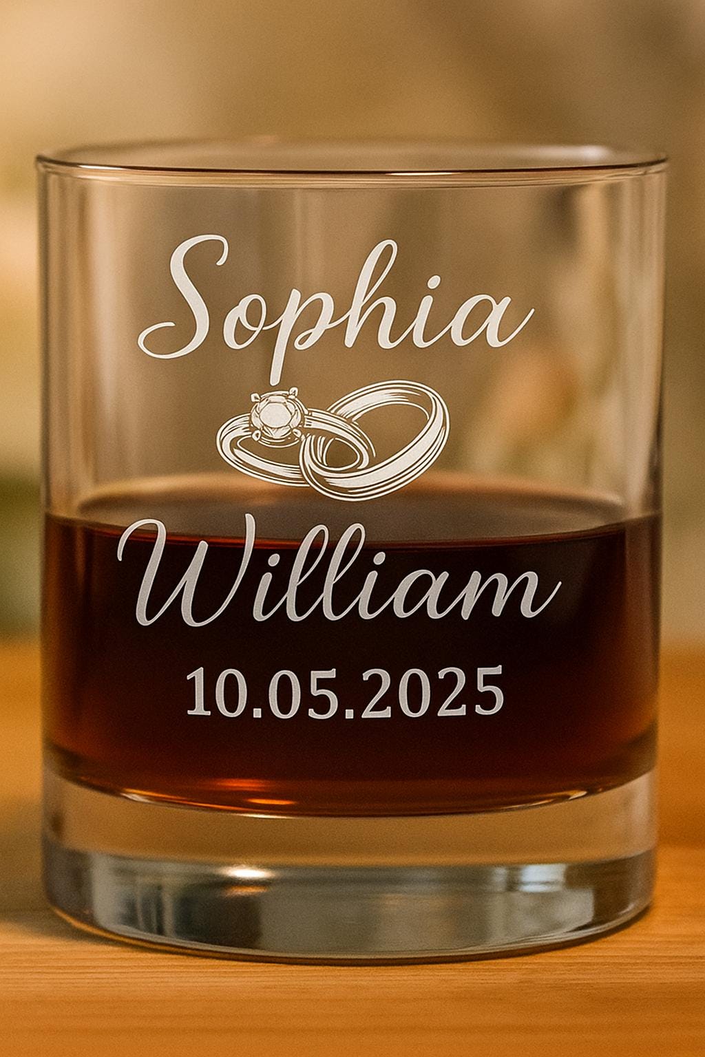 Custom Wedding Wine Glass, Personalized Name and Date Glass, Bride and Groom Gift, Engagement Keepsake, Wedding Toast Glass