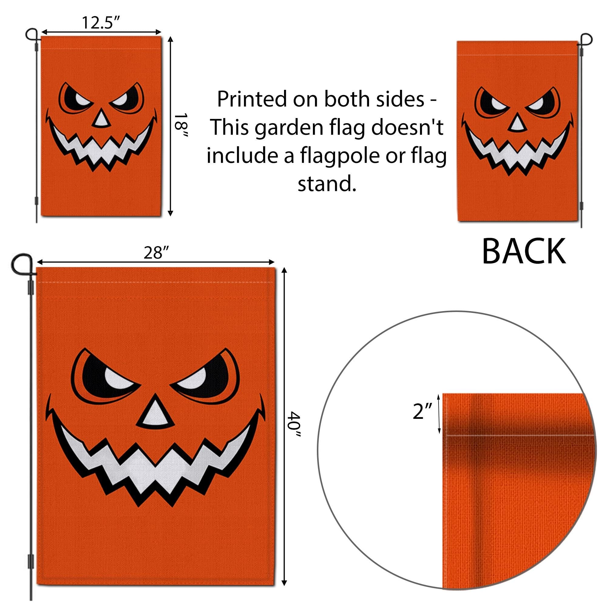 Halloween Pumpkin Garden Flag, Jack-O-Lantern Outdoor Decor, Spooky Fall Yard Art, Double Sided House Banner
