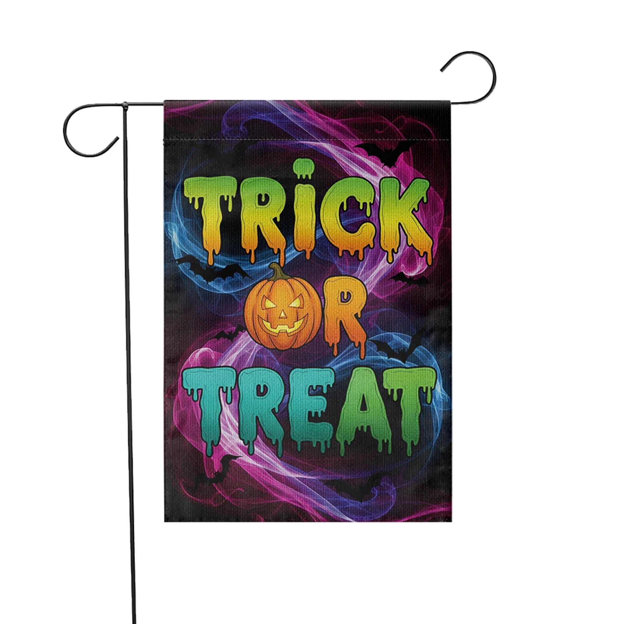 Trick or Treat Halloween Garden Flag, Spooky Yard Decor, Fun Fall House Banner, Vibrant Double Sided Flag