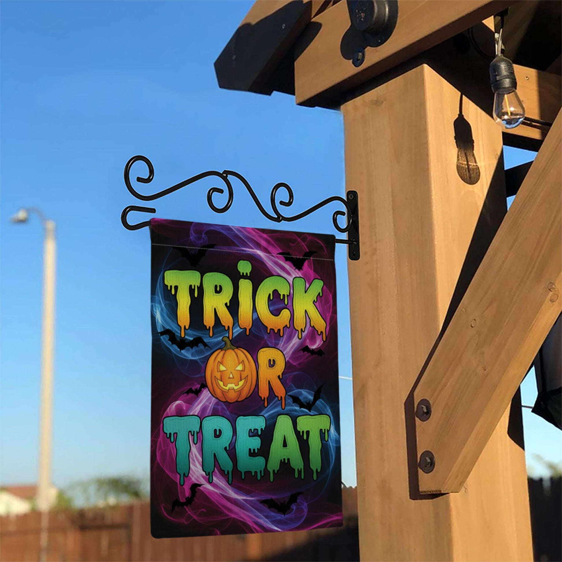 Trick or Treat Halloween Garden Flag, Spooky Yard Decor, Fun Fall House Banner, Vibrant Double Sided Flag