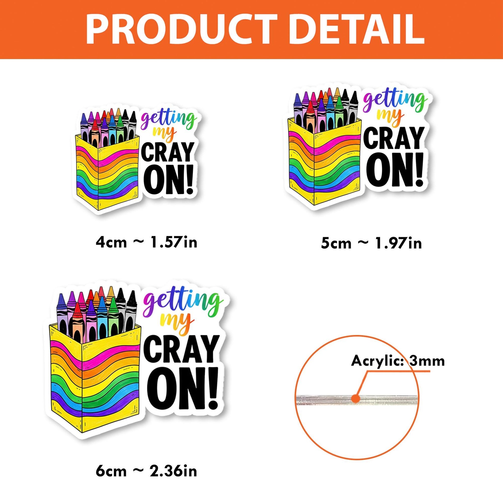 Getting My Cray On Badge Reel – Funny Rainbow Crayon Box ID Holder, Cute Teacher Gift or School Staff Accessory, Teacher Badge Clip