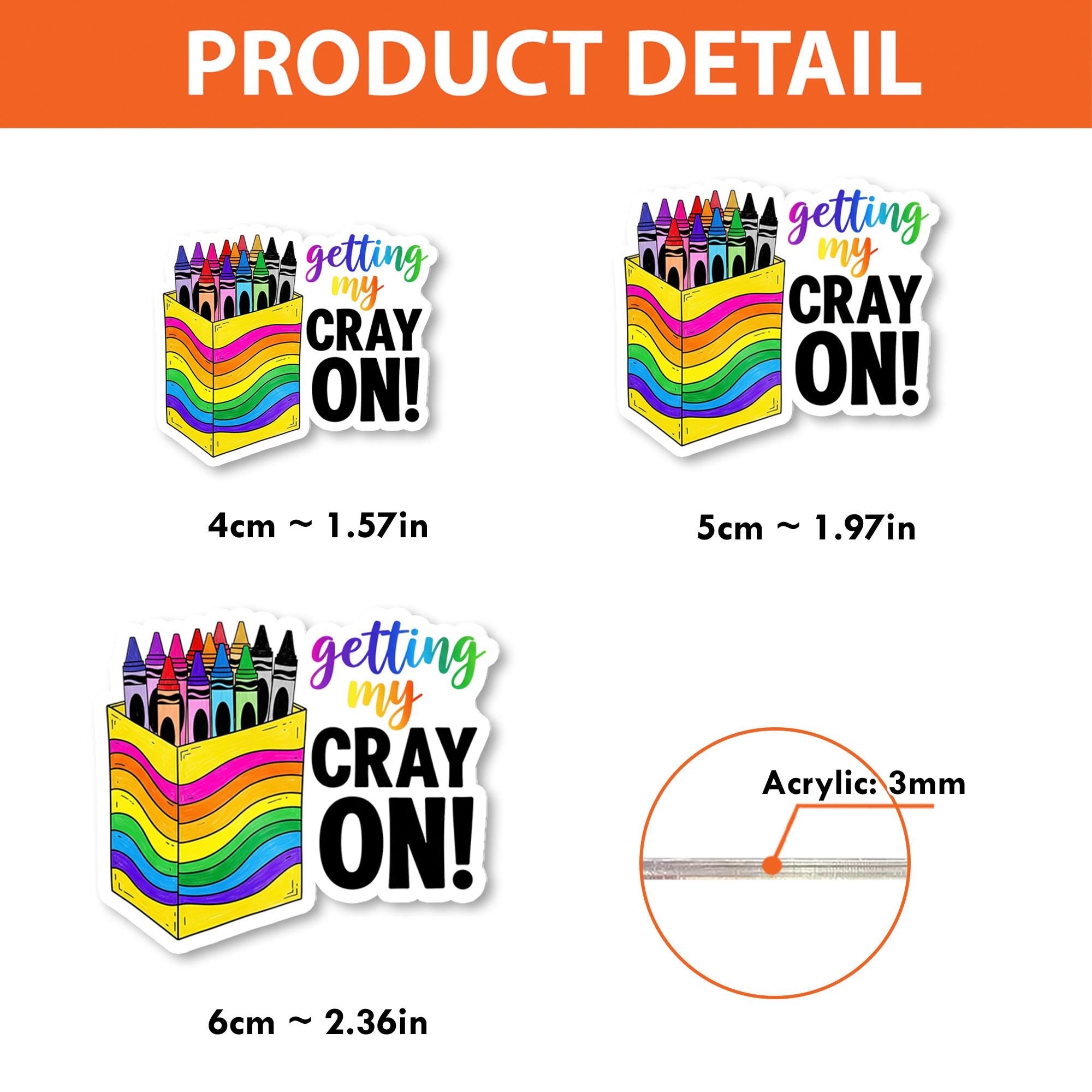 Getting My Cray On Badge Reel – Funny Rainbow Crayon Box ID Holder, Cute Teacher Gift or School Staff Accessory, Teacher Badge Clip