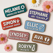 Custom Magnetic Name Tag for Nurses & Teachers, Personalized Role Badge, Cute Professional ID Gift, Strong Clip-Free Backing 2layer tag