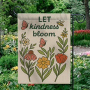 Let Kindness Bloom Garden Flag, Floral Outdoor Yard Decor, Garden Inspirational Banner, Positive Quote Flag for Garden or Porch