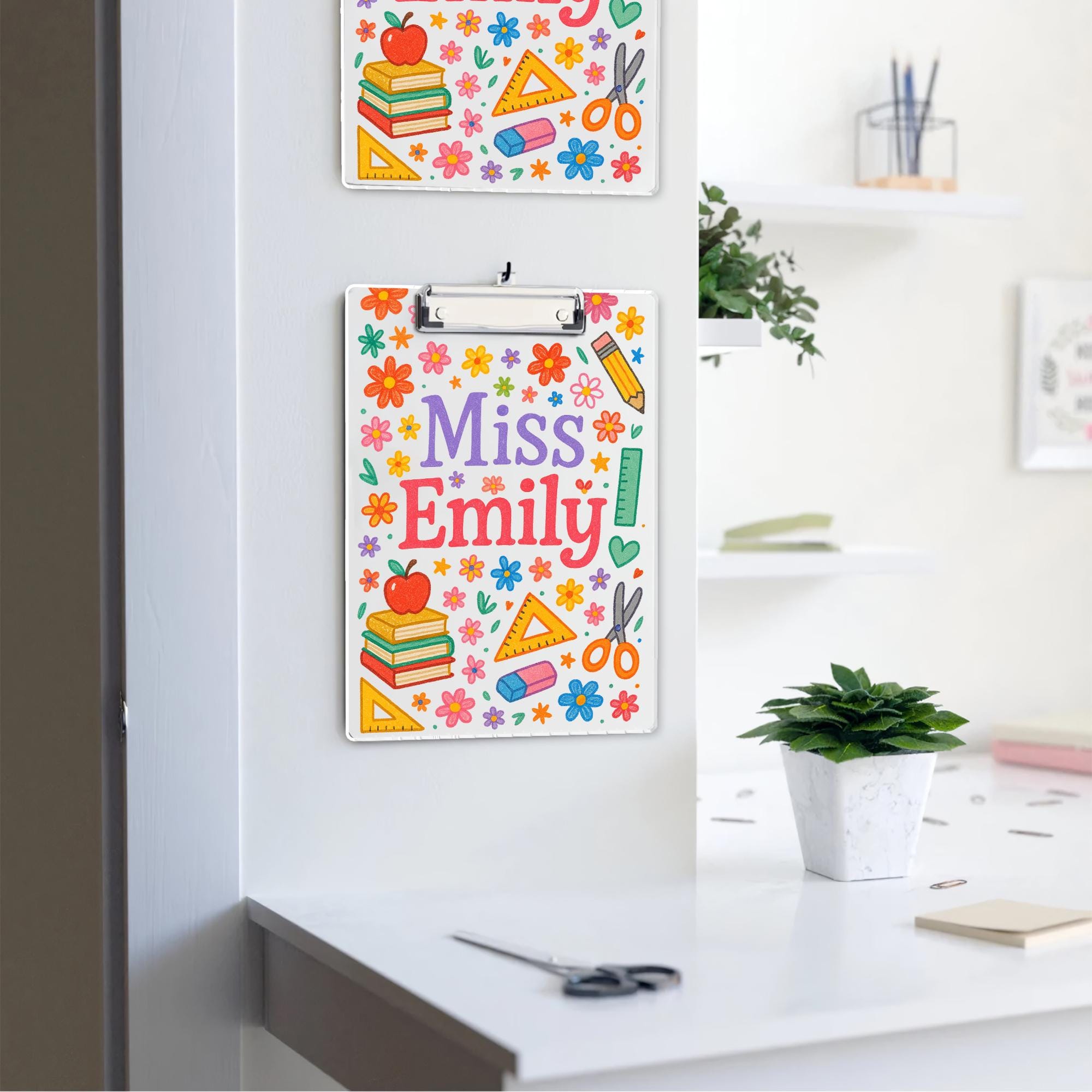 Personalized Teacher Clipboard, Custom Floral Clipboard with Name, Cute Back to School Gift, Teacher Office Supplies, Back To School Gift