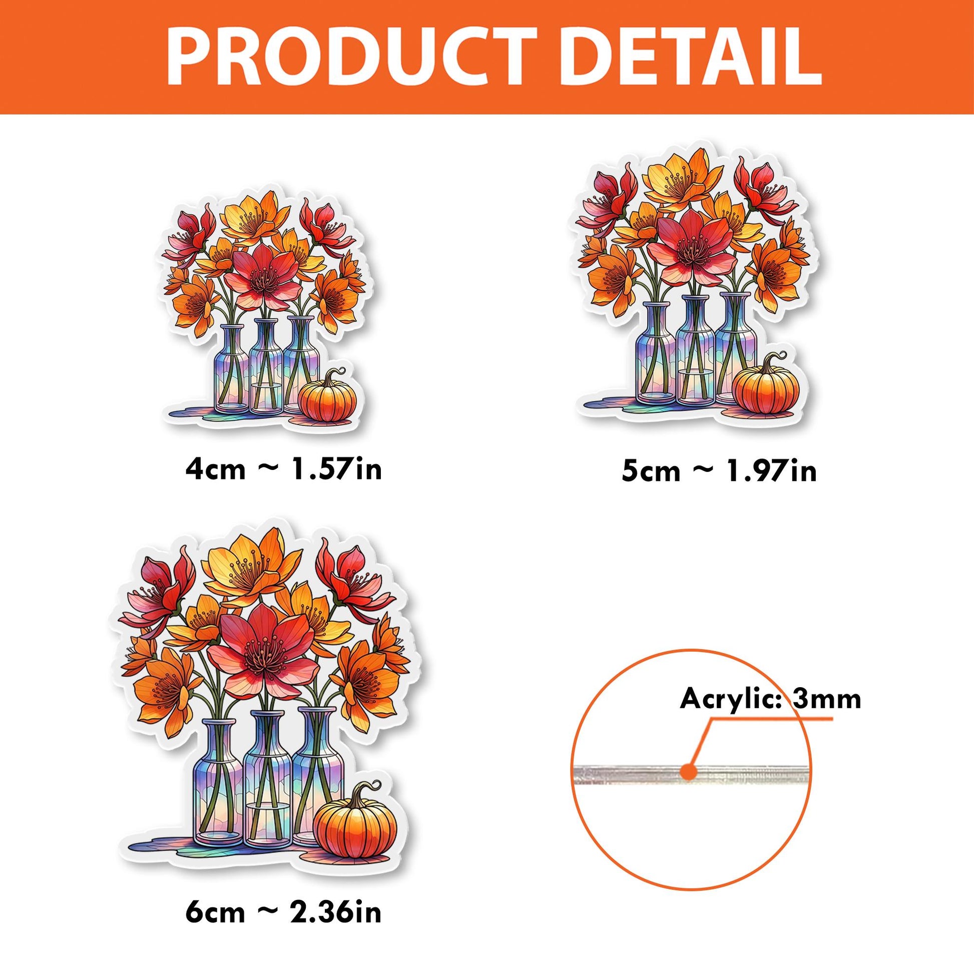 Fall Floral Badge Reel – Autumn Pumpkin & Flower ID Holder with Holographic Vases – Cute Badge Clip for Teachers, Nurses, or Staff
