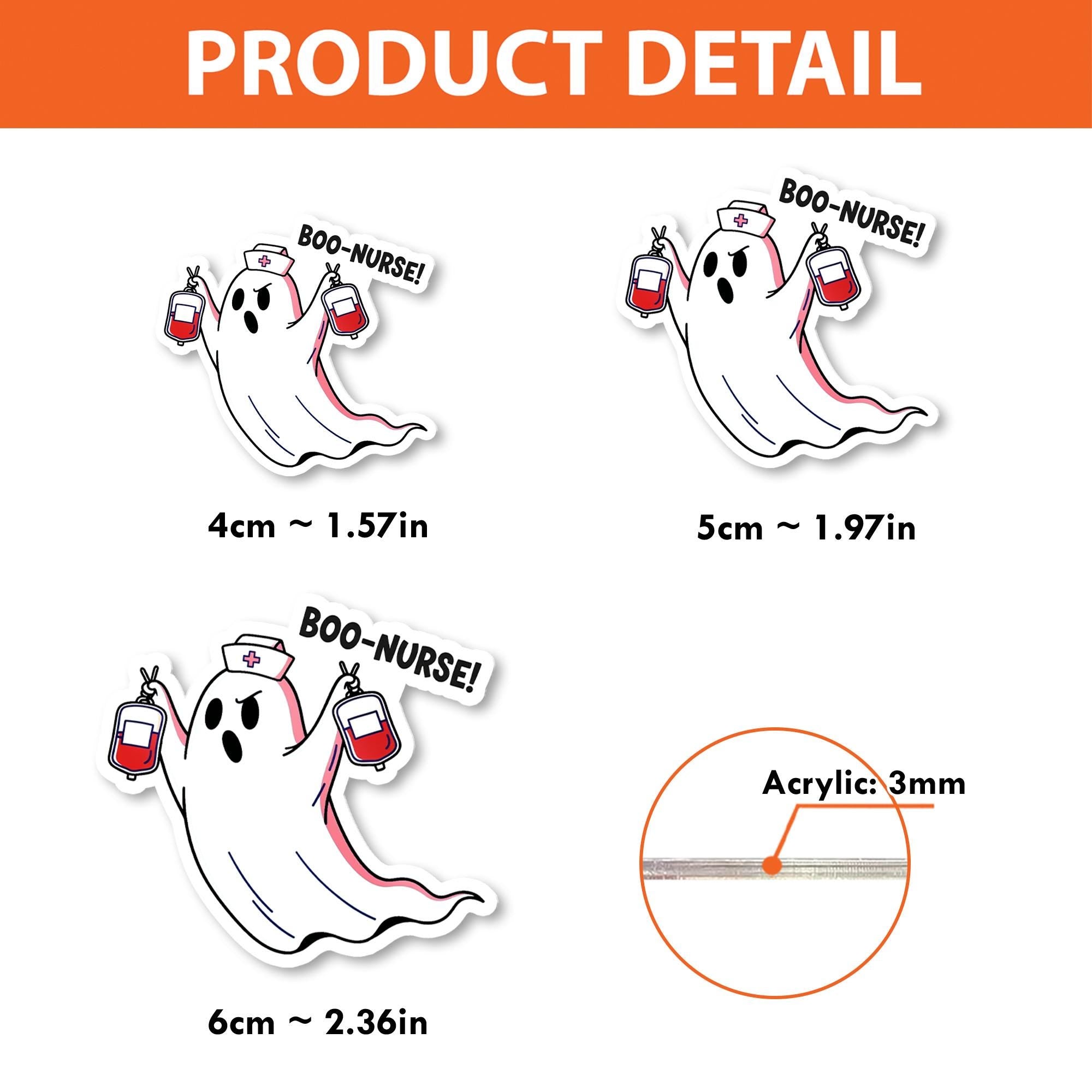Boo Nurse Ghost Badge Reel – Funny Halloween ID Holder for Nurses – Cute Spooky Badge Clip for Hospital, Clinic, or Medical Staff