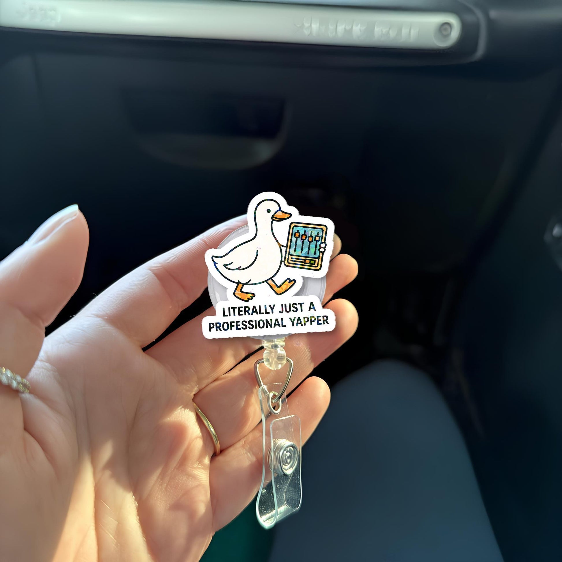 Silly Goose SLP Badge Reel, Funny Goose ID Holder, Professional Yapper Clip, Speech Therapist Gift, Cute Speech Pathology Reel