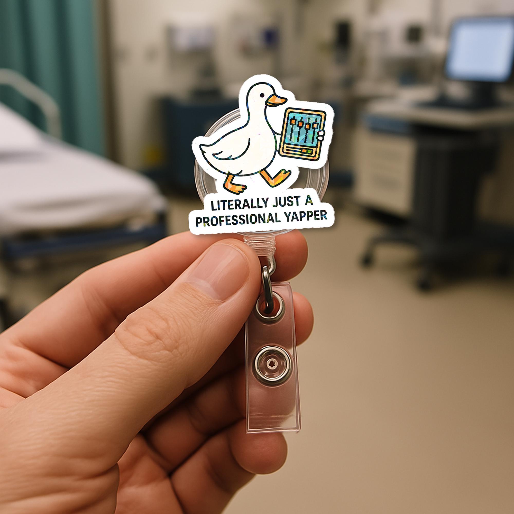 Silly Goose SLP Badge Reel, Funny Goose ID Holder, Professional Yapper Clip, Speech Therapist Gift, Cute Speech Pathology Reel