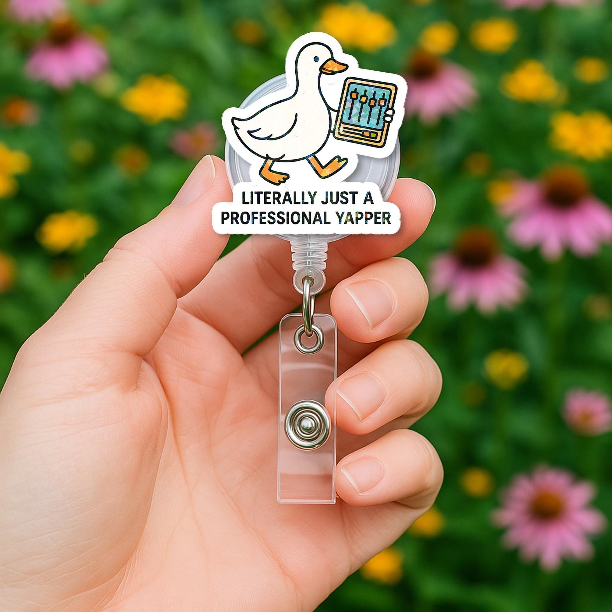 Silly Goose SLP Badge Reel, Funny Goose ID Holder, Professional Yapper Clip, Speech Therapist Gift, Cute Speech Pathology Reel