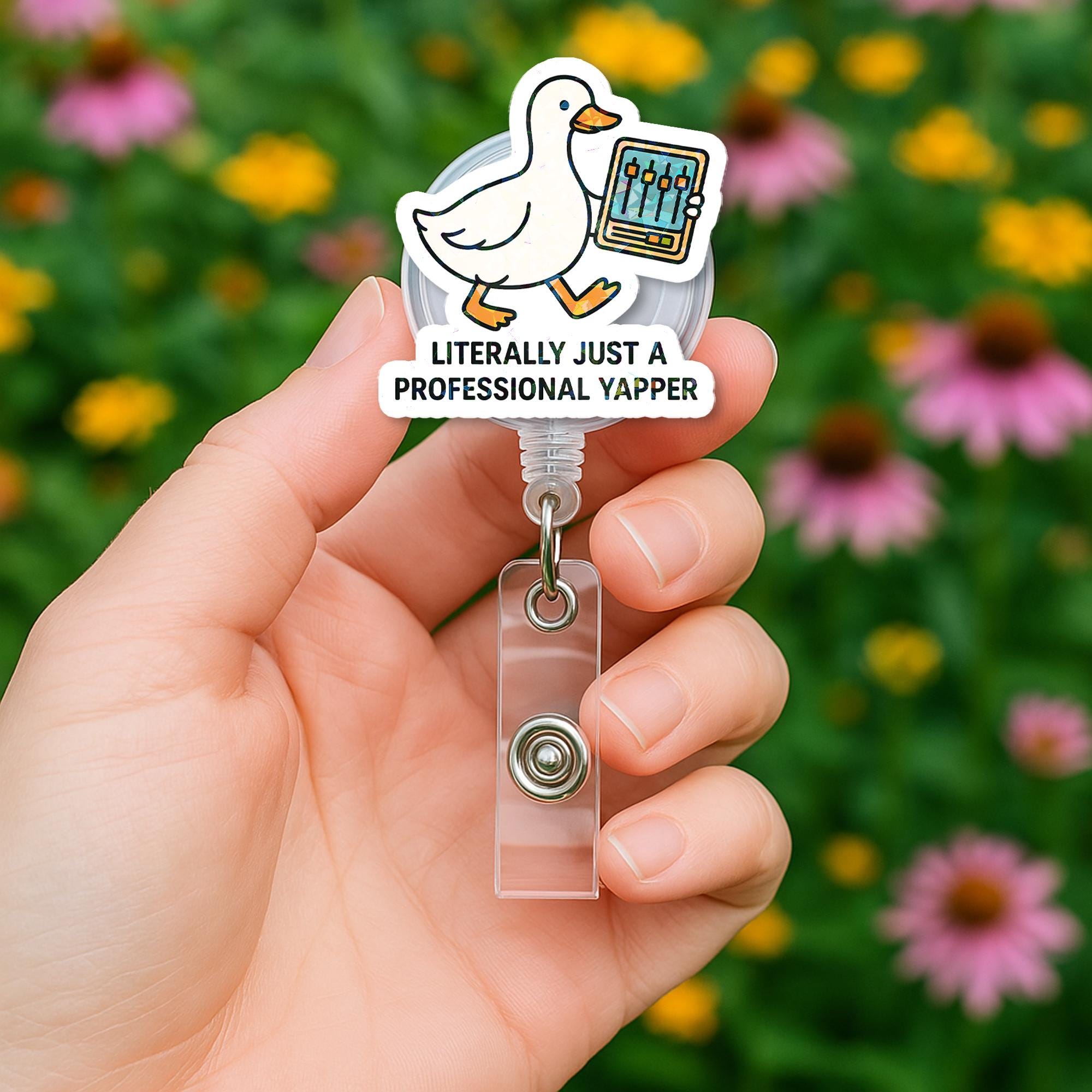 Silly Goose SLP Badge Reel, Funny Goose ID Holder, Professional Yapper Clip, Speech Therapist Gift, Cute Speech Pathology Reel