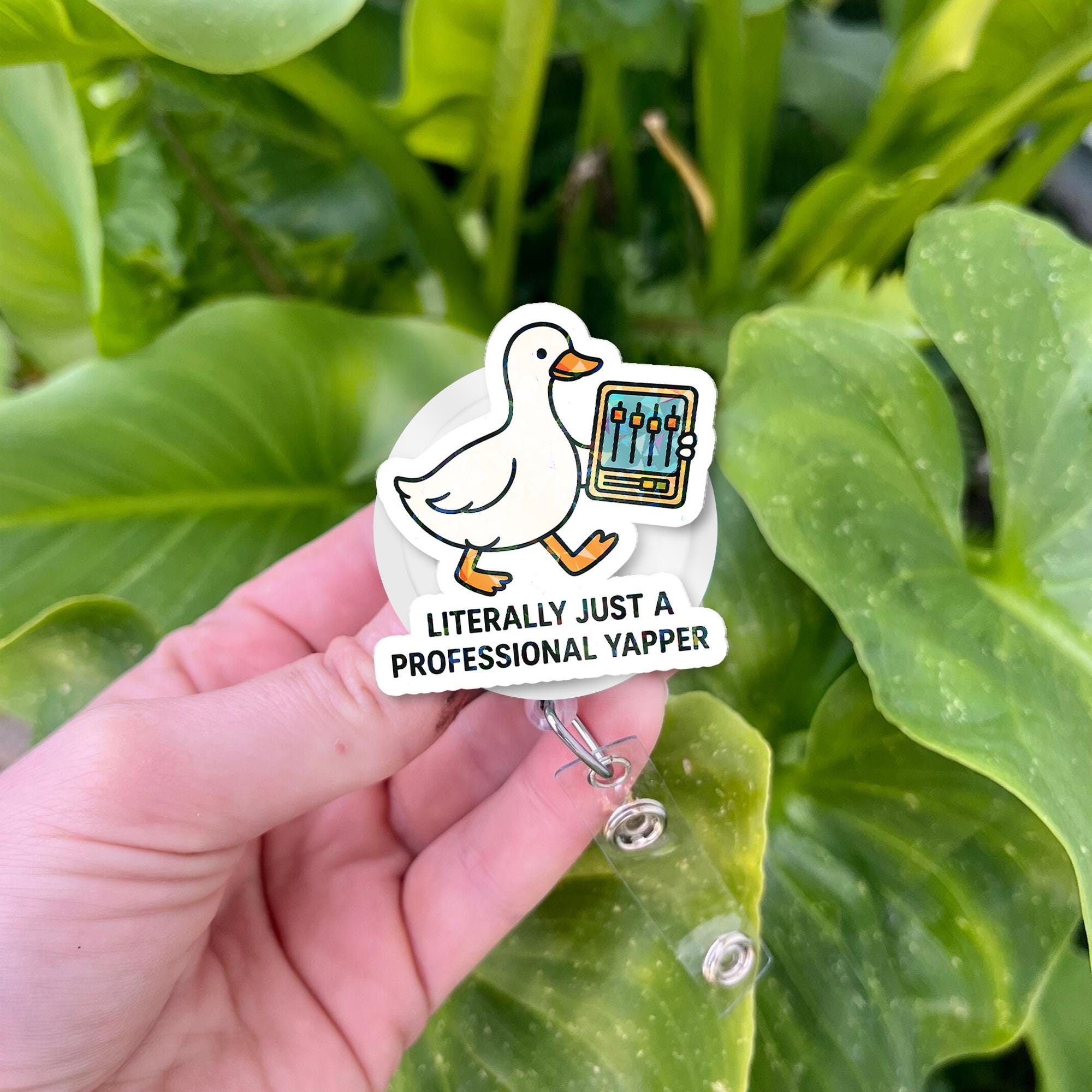 Silly Goose SLP Badge Reel, Funny Goose ID Holder, Professional Yapper Clip, Speech Therapist Gift, Cute Speech Pathology Reel