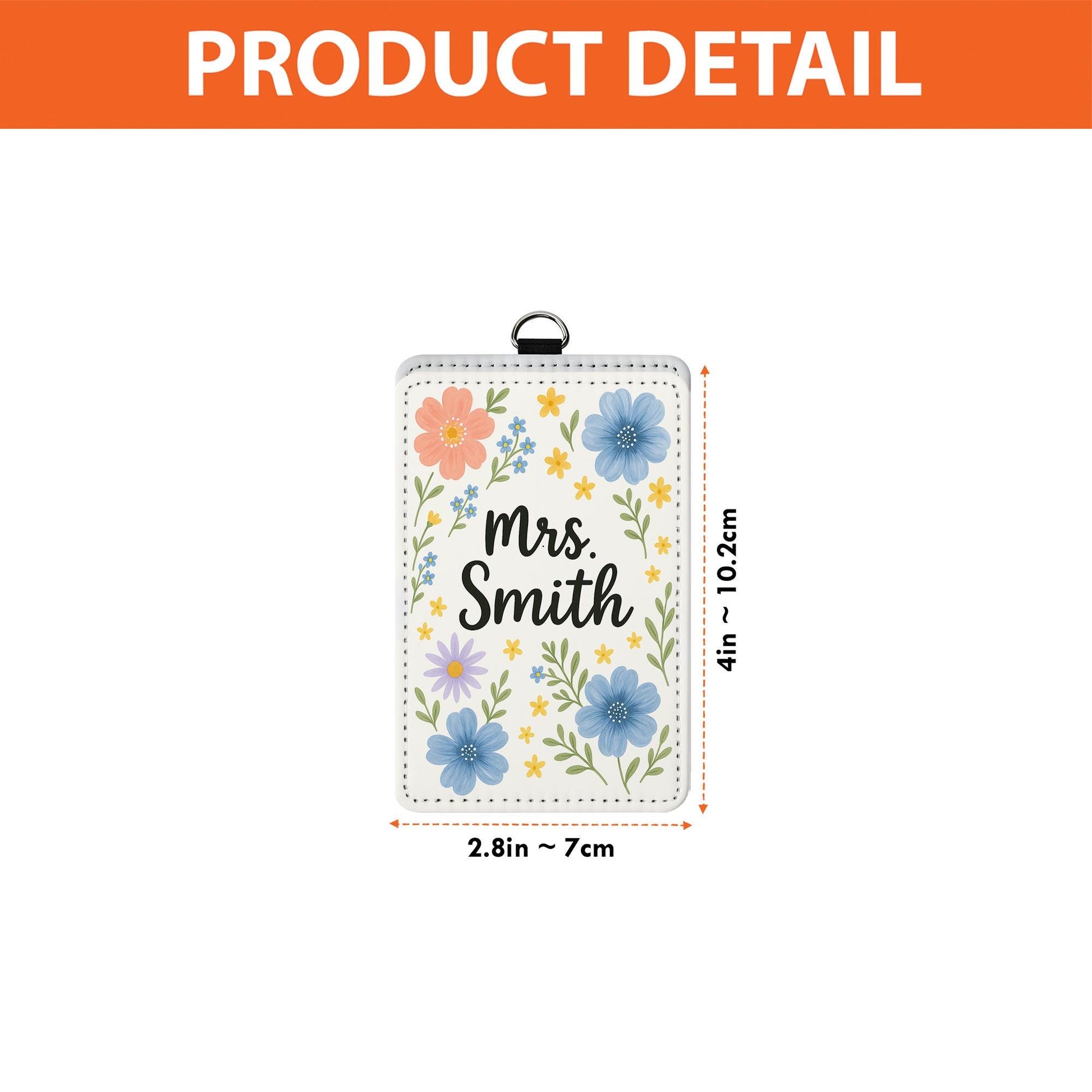 Floral Teacher Badge Holder, Custom Name ID Tag, Personalized Lanyard for Women, Cute Flower Design, Back to School Gift