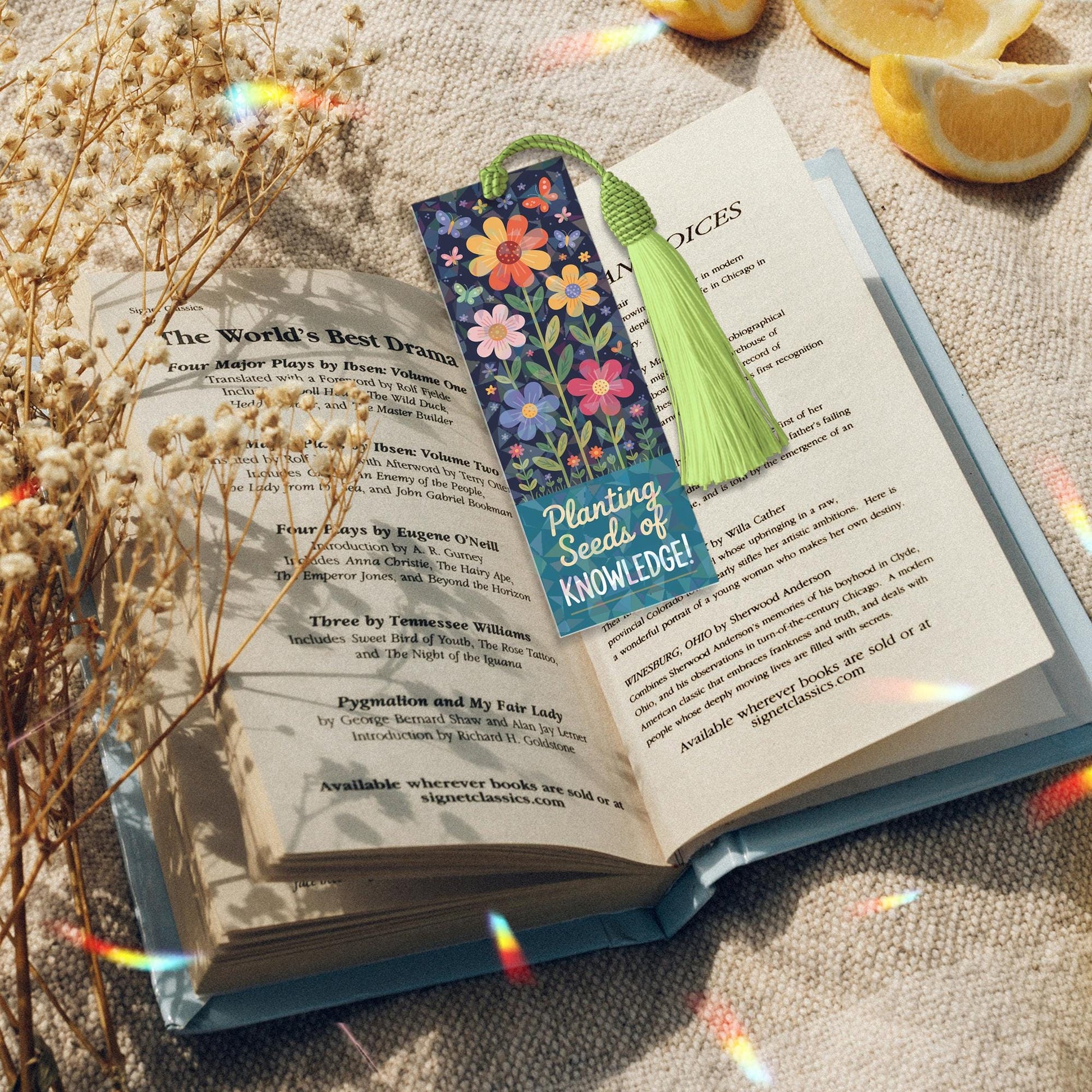 Floral Teacher Bookmark | Planting Seeds of Knowledge | Cute Tassel Bookmark Gift for Teachers, Librarians, and Book Lovers, Back To School