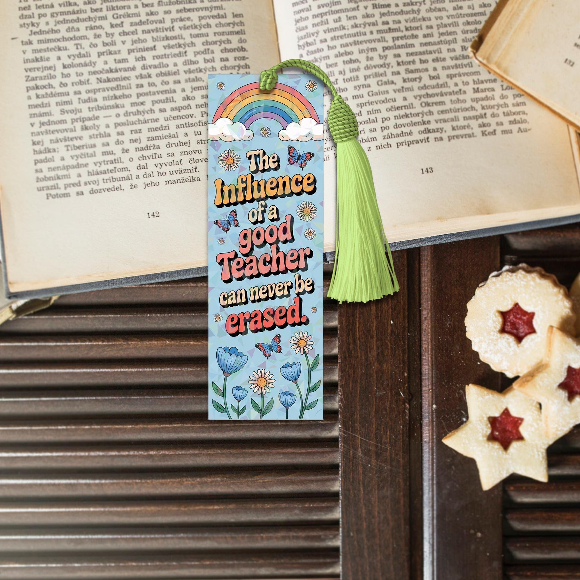 The influence of a good teacher can never be erased Hologram Bookmark, Back To School, Gift for teacher, Library Gift, Custom Teacher Gift