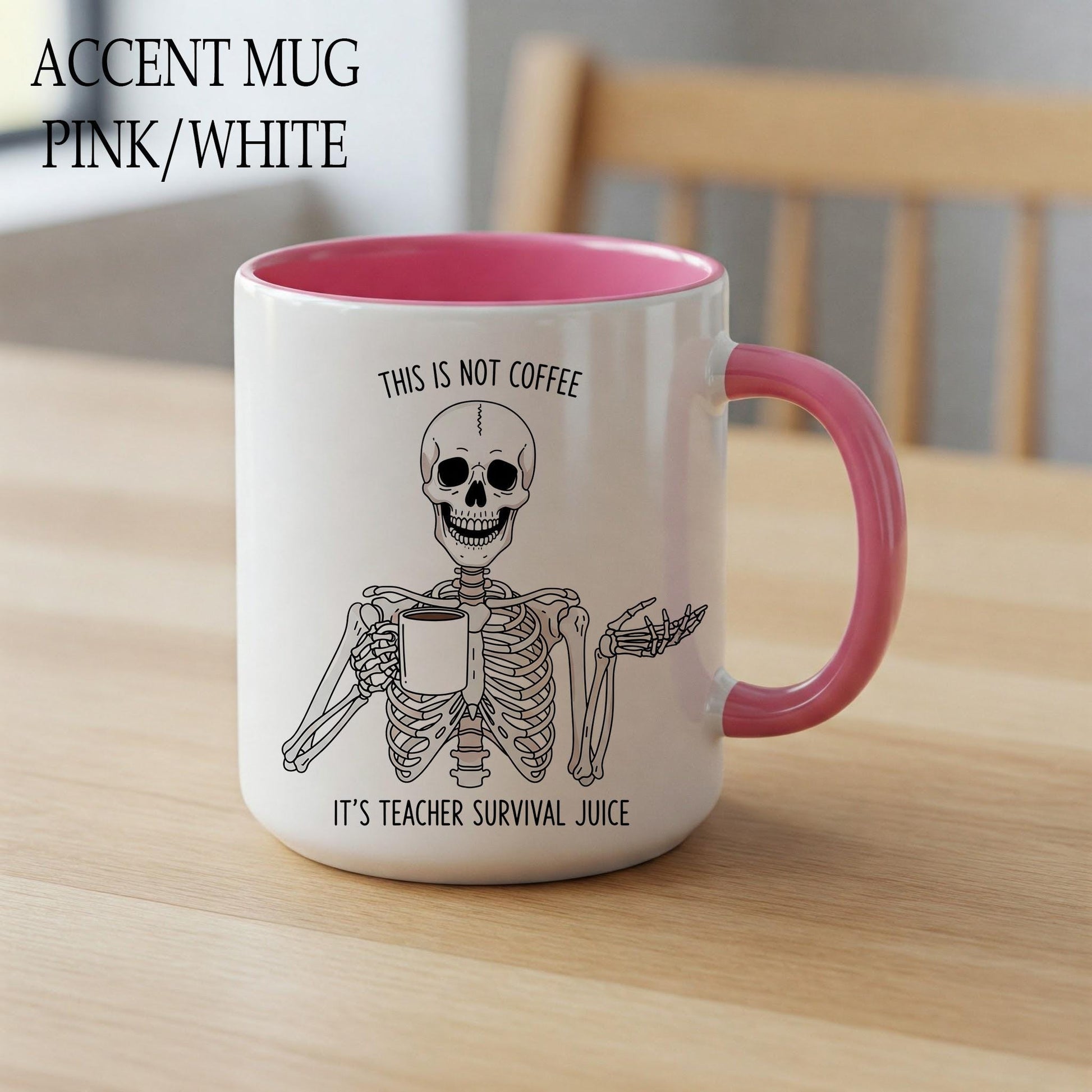 Funny Skeleton Teacher Mug, Teacher Survival Juice Mug, Funny Skeleton Mug, Teacher Gift Idea, Funny Back To School, First Day Of School Mug