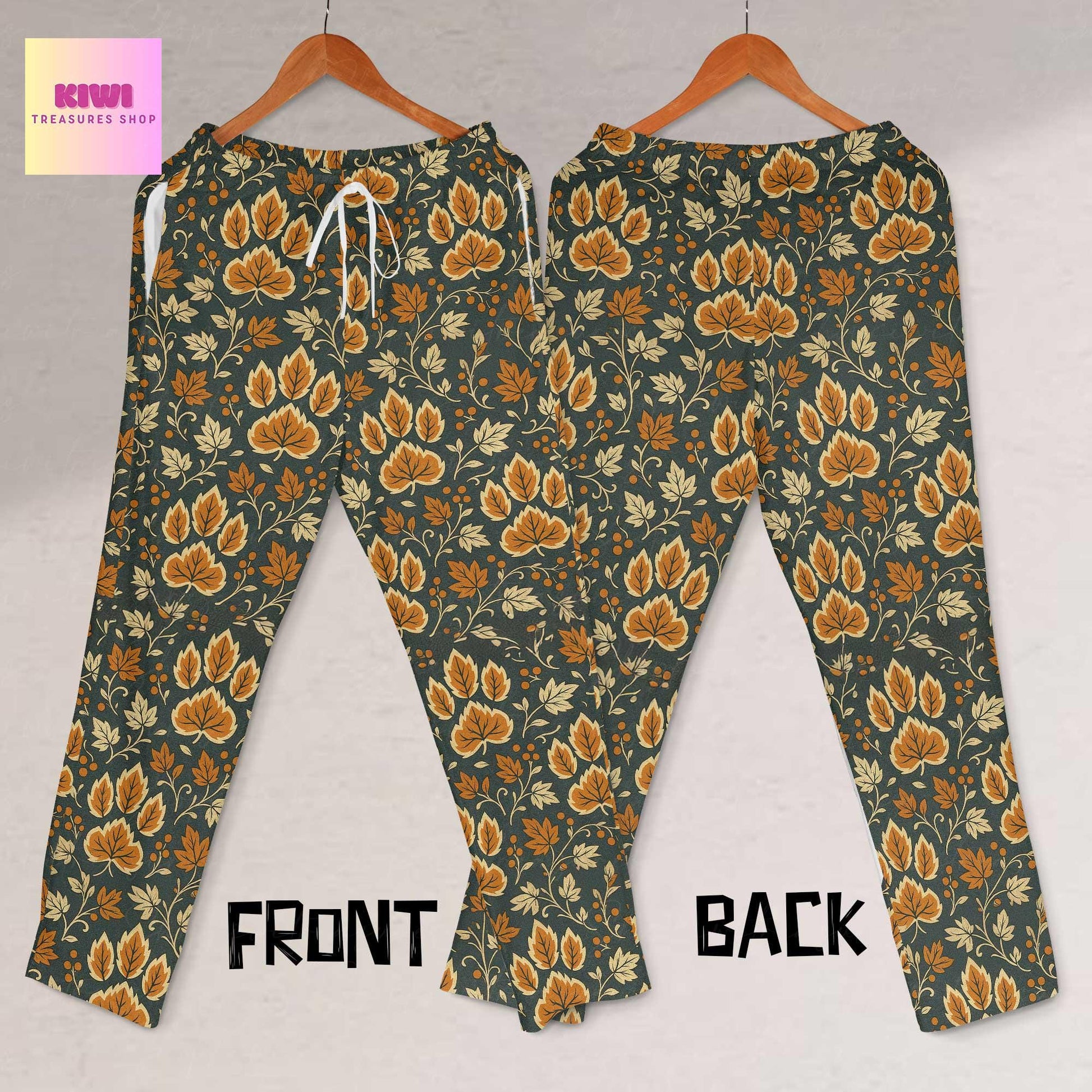 Autumn Paw Print Pajama Pants, Cozy Fall Lounge Pants for Dog & Cat Moms, Leaf Pattern Pet Lover Gift, Cute autumn Sleepwear