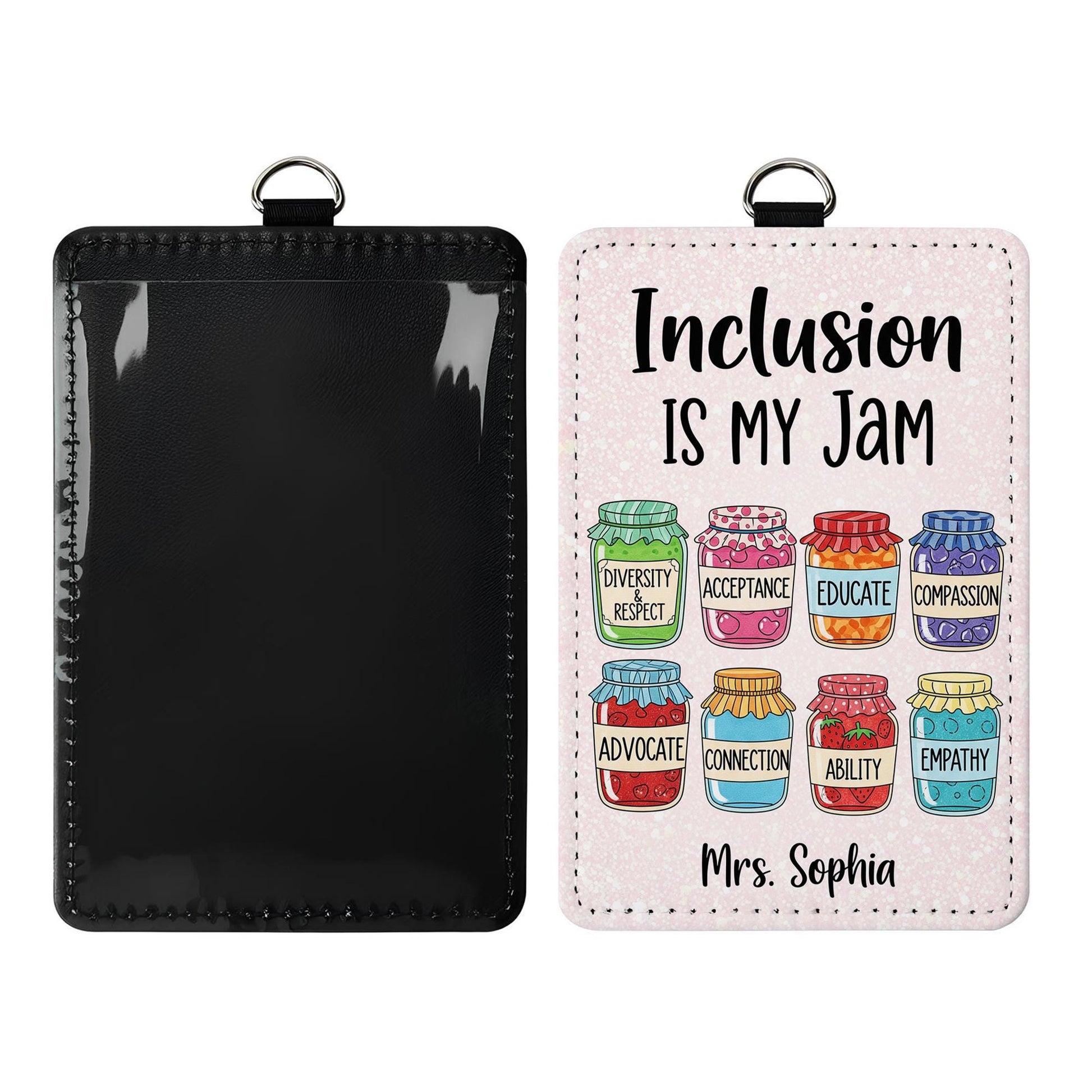 Inclusion Is My Jam Badge Holder, Personalized Teacher ID Tag, Custom Lanyard, Educator Gift, Diversity Inclusion Badge Reel