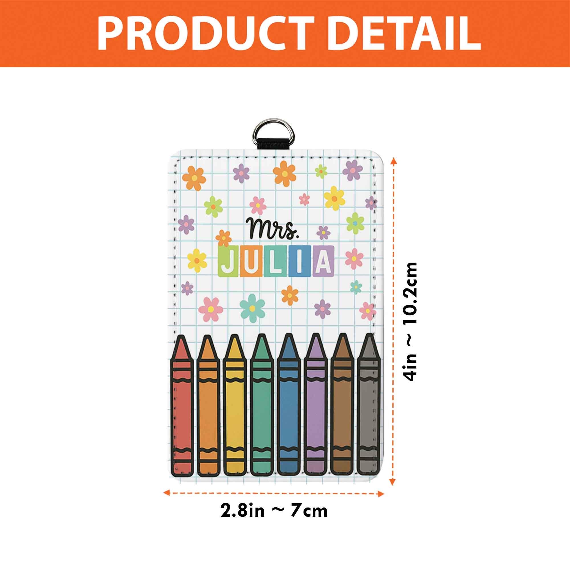 Personalized Teacher Badge Holder, Crayon Lanyard, Custom ID Holder, Educator Gift, Classroom Accessory, Back to School