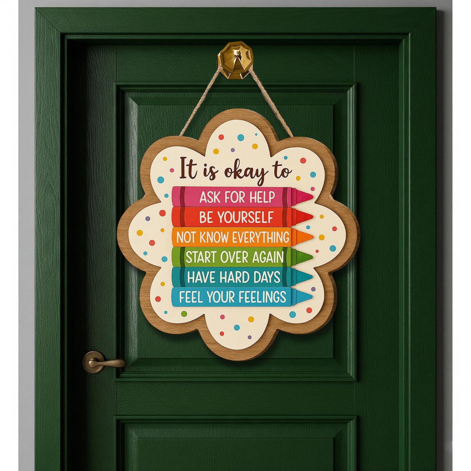 It Is Okay To Ask For Help Wooden Sign - Encouraging Self-Care & Mental Health Reminder Decor for Home or Office, Positive Affirmations Gift