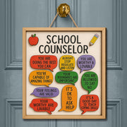 School Counselor Door Sign, Mental Health Affirmations Wall Art, Counselor Office Decor, Therapy Wood Plaque, Gift for Counselor