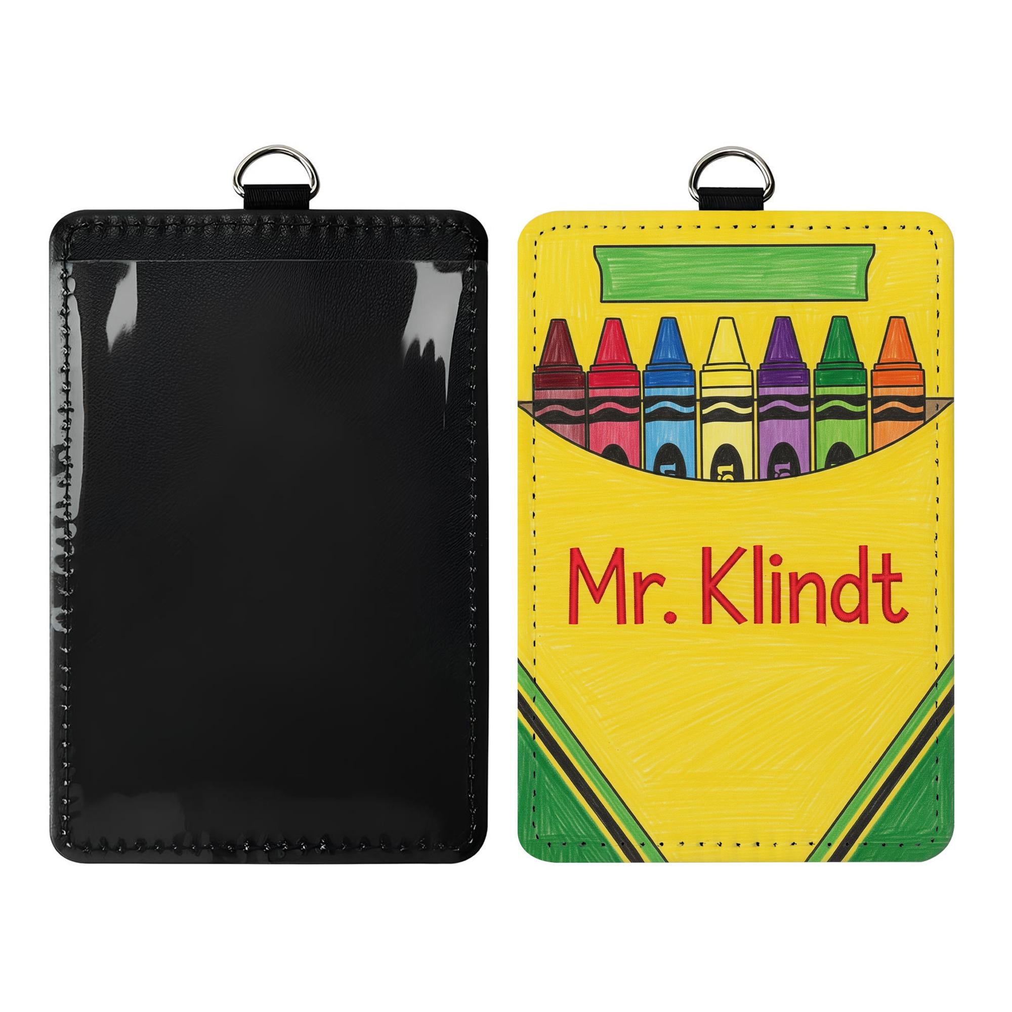 Personalized Crayon Badge Holder, Custom Teacher Name Tag, Colorful ID Lanyard for Classroom, Back to School Gift, Teacher Badge Gift