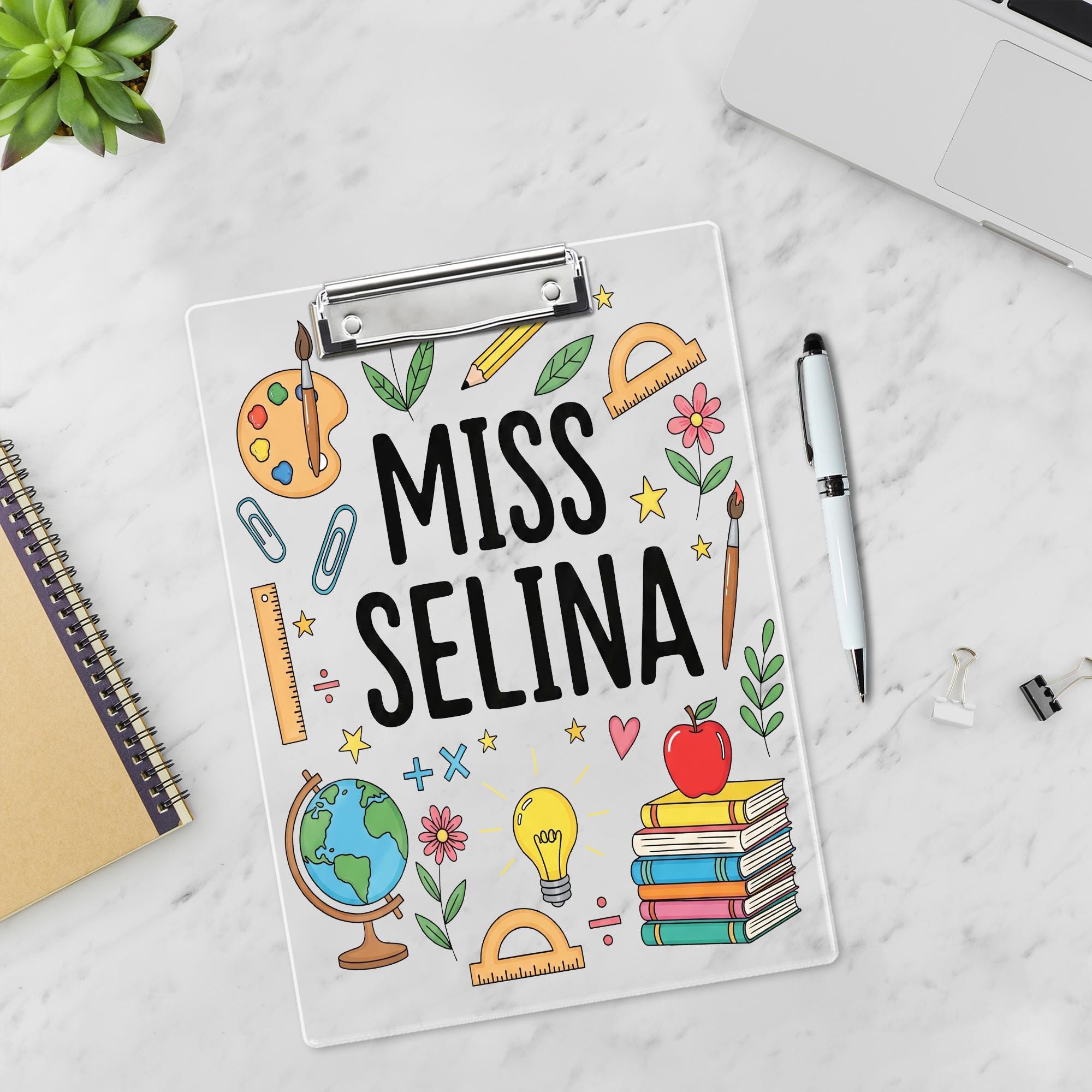 Personalized Teacher Clipboard, Custom Clipboard for Teacher, School Supplies Gift, Cute Classroom Decor for Educators, Back To School Gift