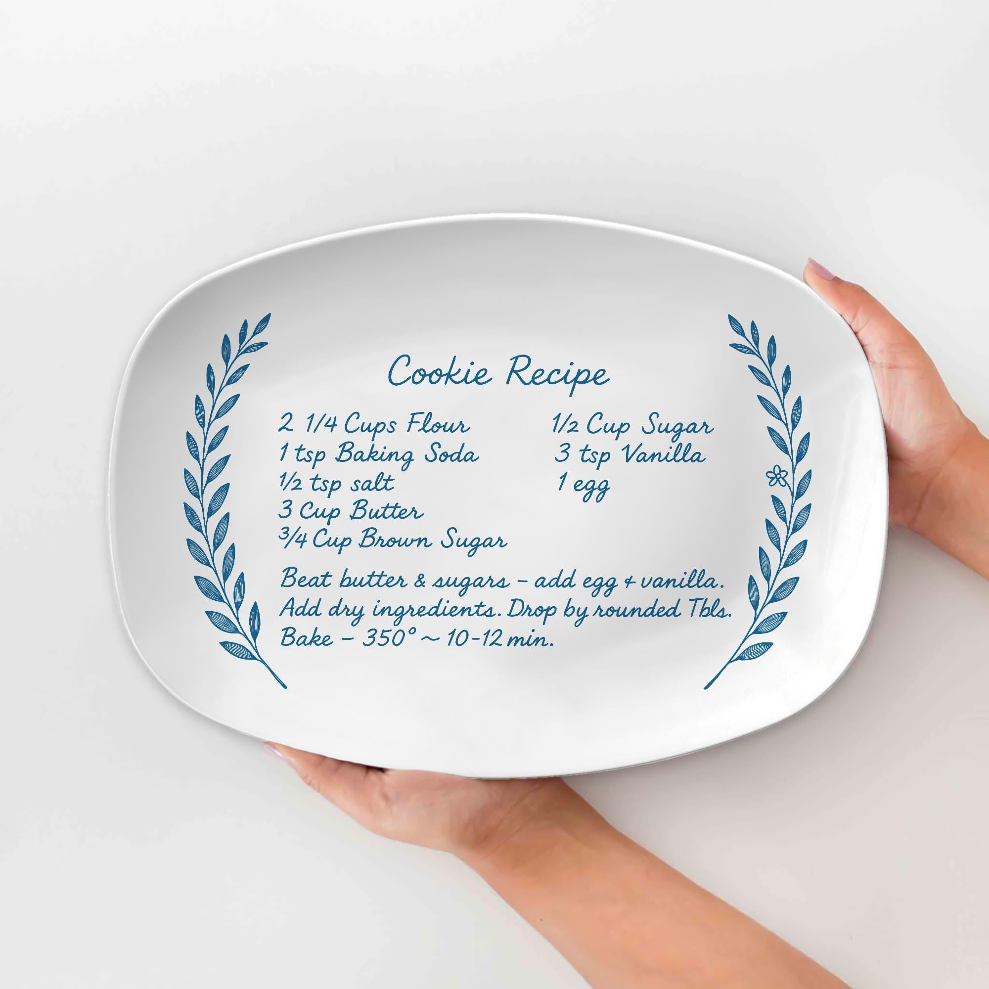 Custom Handwritten Recipe Platter, Personalized Family Heirloom Plate, Memorial Keepsake plate, Custom Baking Gift for Mom or Grandma